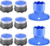 WeeVeni M18.5 Faucet Aerators 6-Pack with Wrench - Splash-Proof Kitchen Bathroom Sink Replacement, Saves 30-40% Water