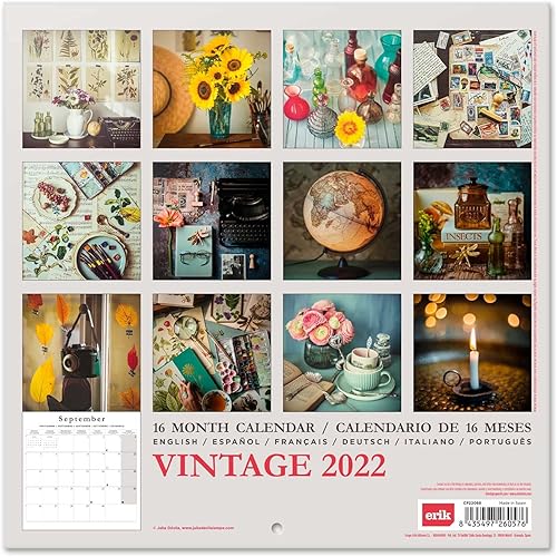 Miniatura 2 de Grupo Erik Calendario de pared oficial vintage 2022, calendario 2022, calendario de pared cuadrado de 12 x 12 pies, calendario familiar 2022,