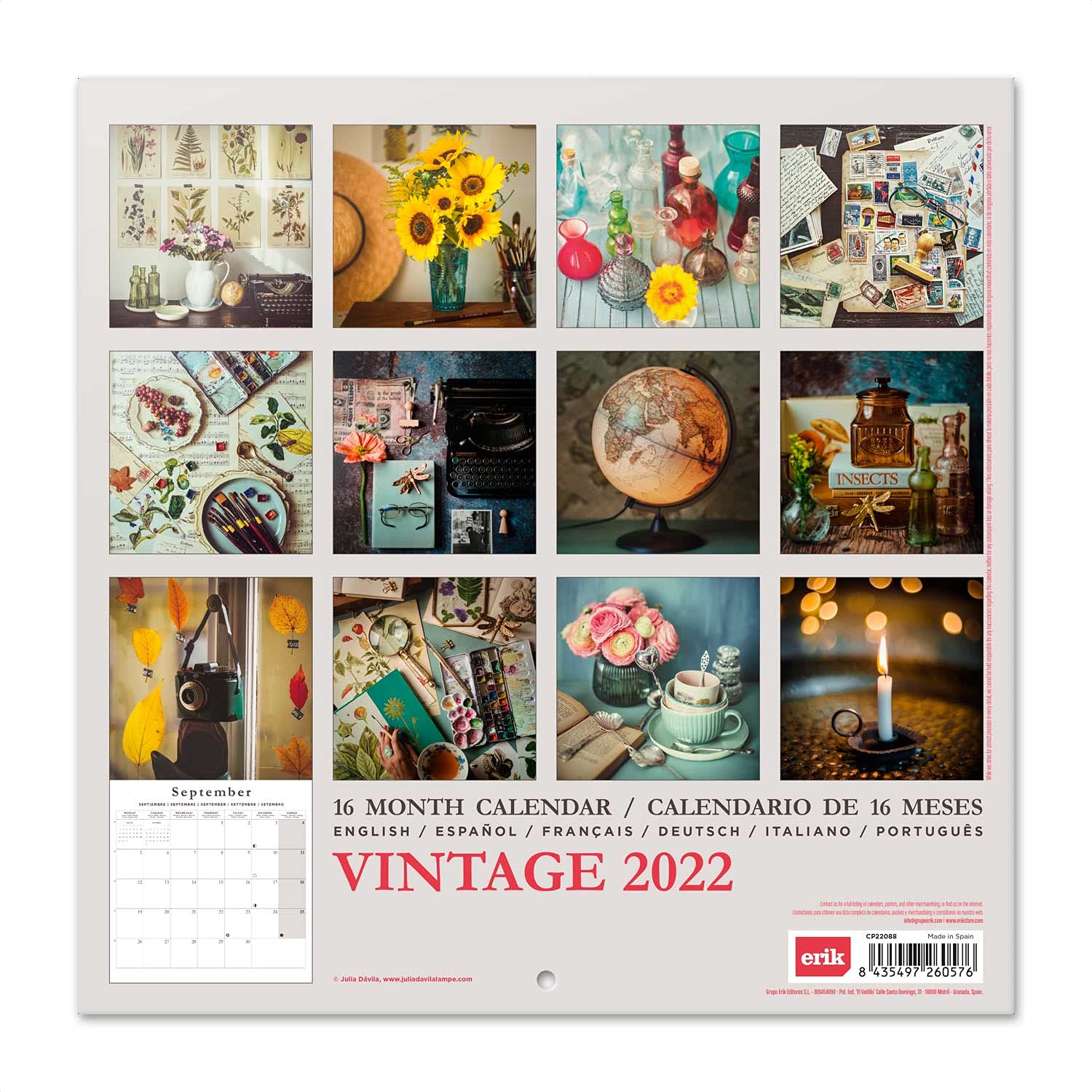 Calendrier Mural 2021-2022 Chevaux - 16 Mois De Septembre 2021 à Décembre 2022 - Format 30x60 Cm - 6 Langues - Papier Certifié FSC - 7