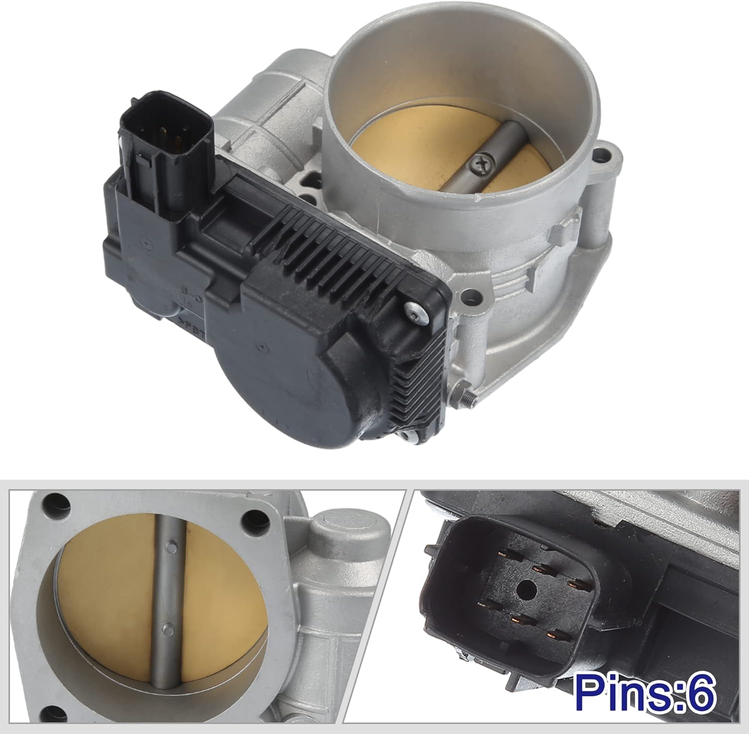X AUTOHAUX 161198J103 Car Electronic Throttle Body Assembly for NISSAN ALTIMA 3.5L V6 2002-2006 Aluminum Alloy Plastic Silver Tone Black