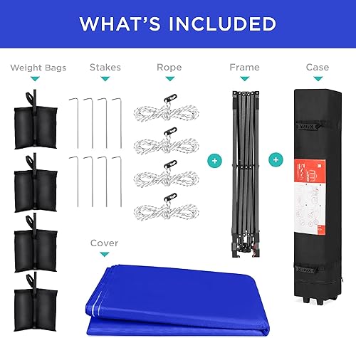 Miniatura 8 de Best Choice Products - Toldo desplegable de 10 x 10 pies, armable por 1 persona refugio portátil instantáneo con 1 botón de empuje, incluye una