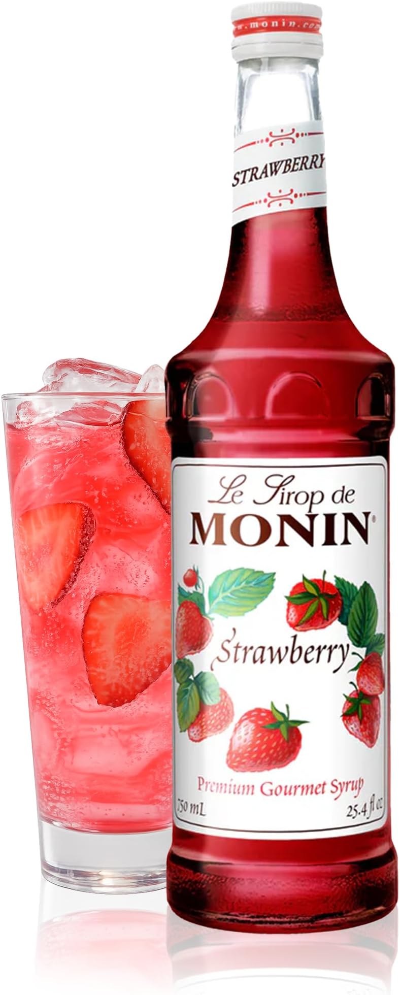 Strawberry Syrup, Mild and Sweet, Great for Cocktails and Teas, Gluten-Free, Non-GMO (750 ml)