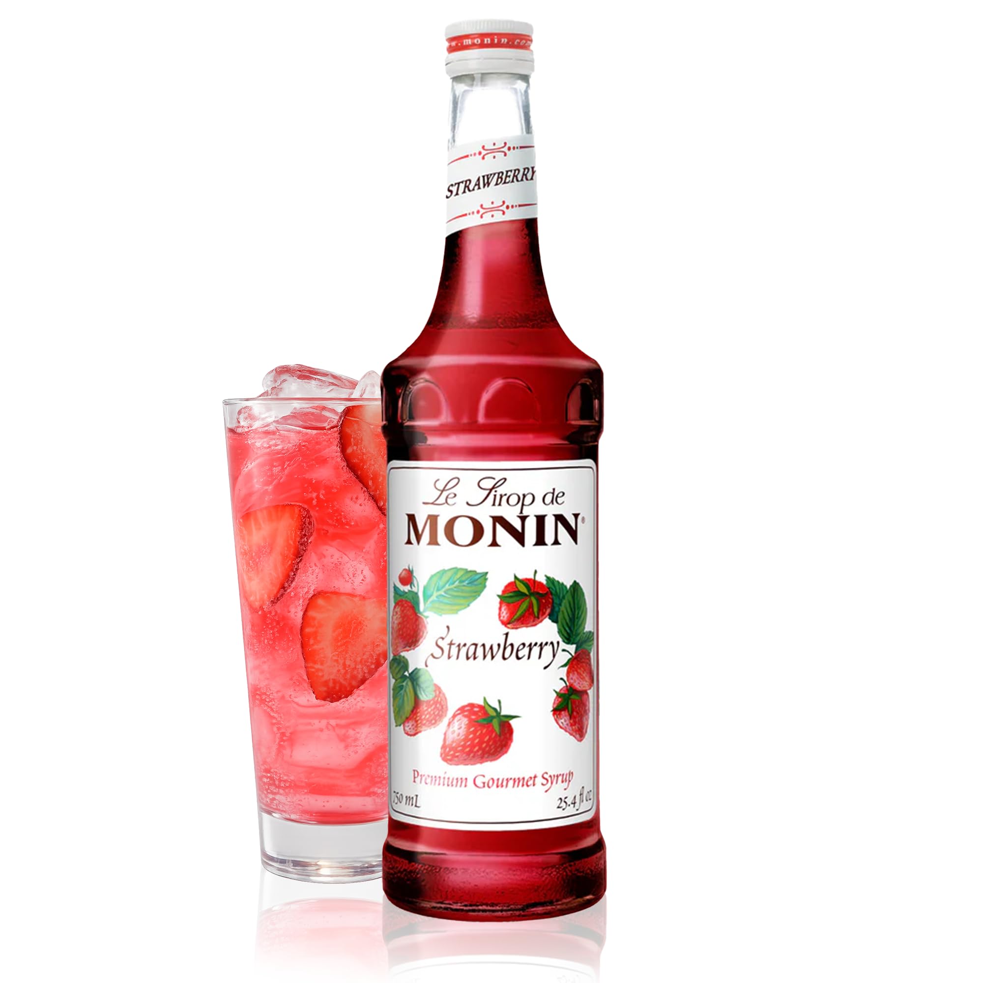 Strawberry Syrup, Mild and Sweet, Great for Cocktails and Teas, Gluten-Free, Non-GMO (750 ml)