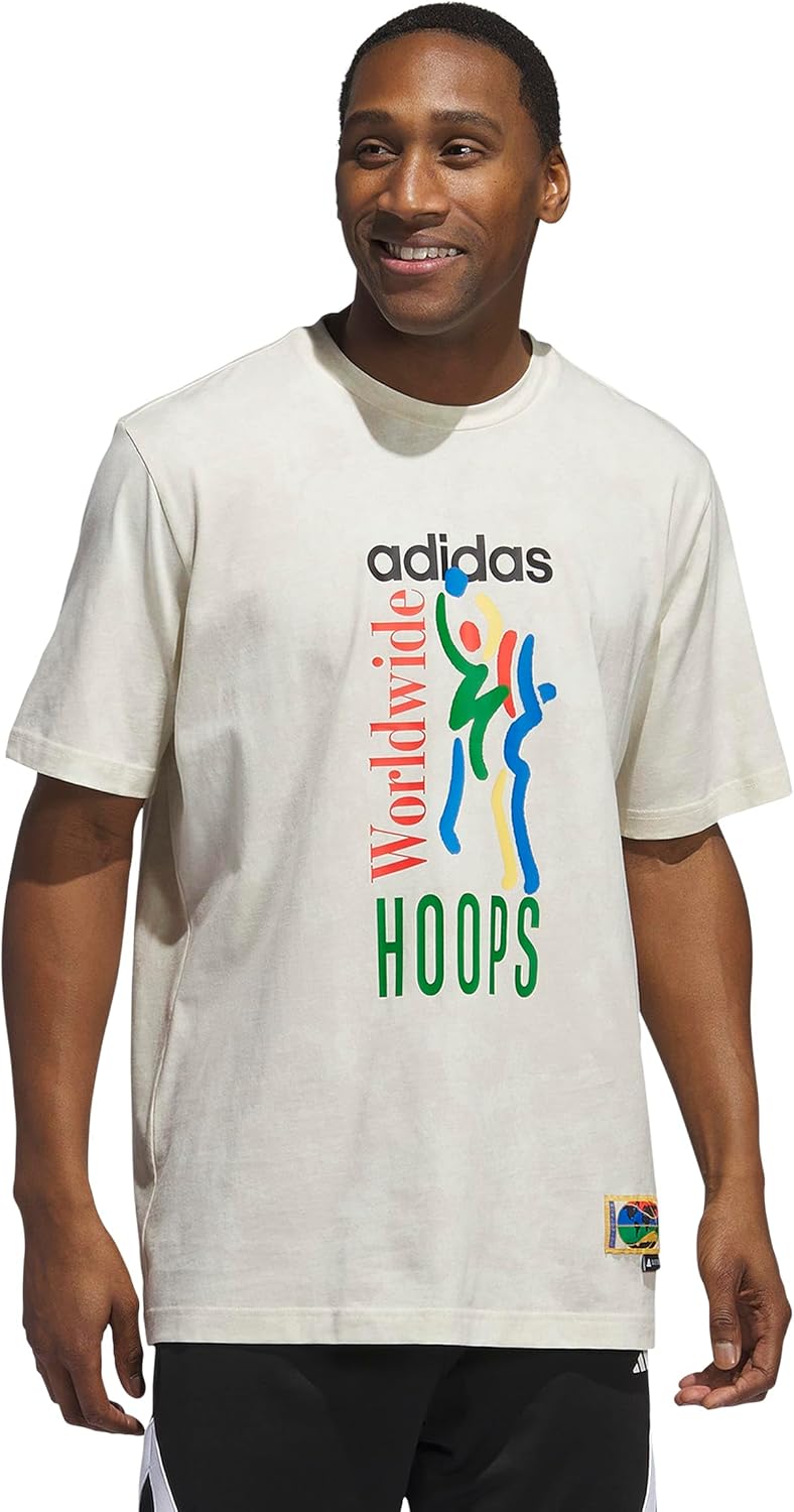 adidas Men's Worldwide Hoops All Over Print Basketball T-Shirt