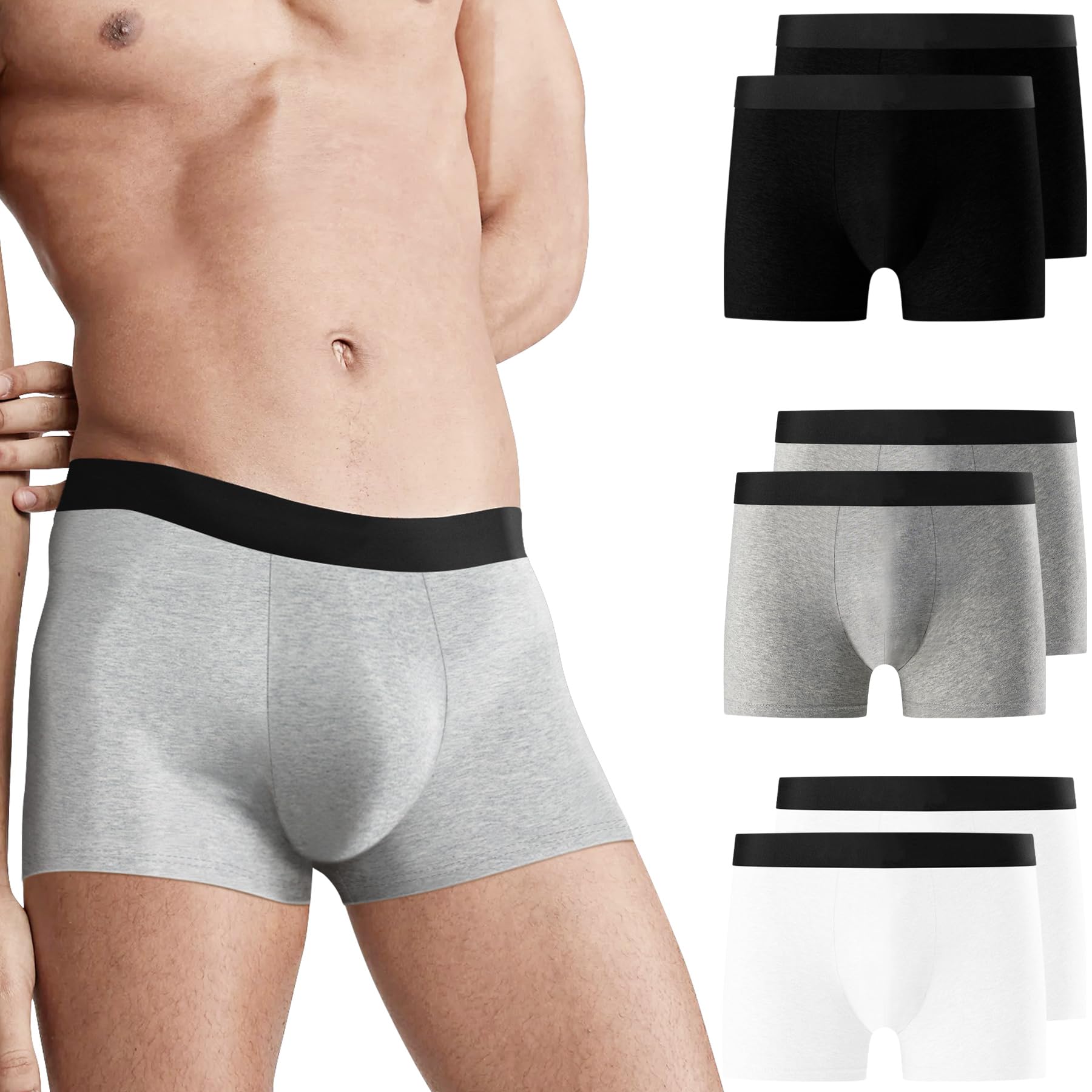 Falechay Boxershorts Herren 6er Pack Unterhosen Männer Ohne Kratzenden Zettel Sportunterhosen für Herren UnterwäSche Boxer Baumwolle(Gr. S - 3XL)