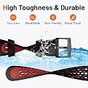 Zitel® Band Compatible with COROS PACE 4 / PACE 3 / PACE Pro/APEX 2 Pro/APEX Pro/APEX 46mm - 22mm wide Silicone Sport Strap (Black - Red) gallery image