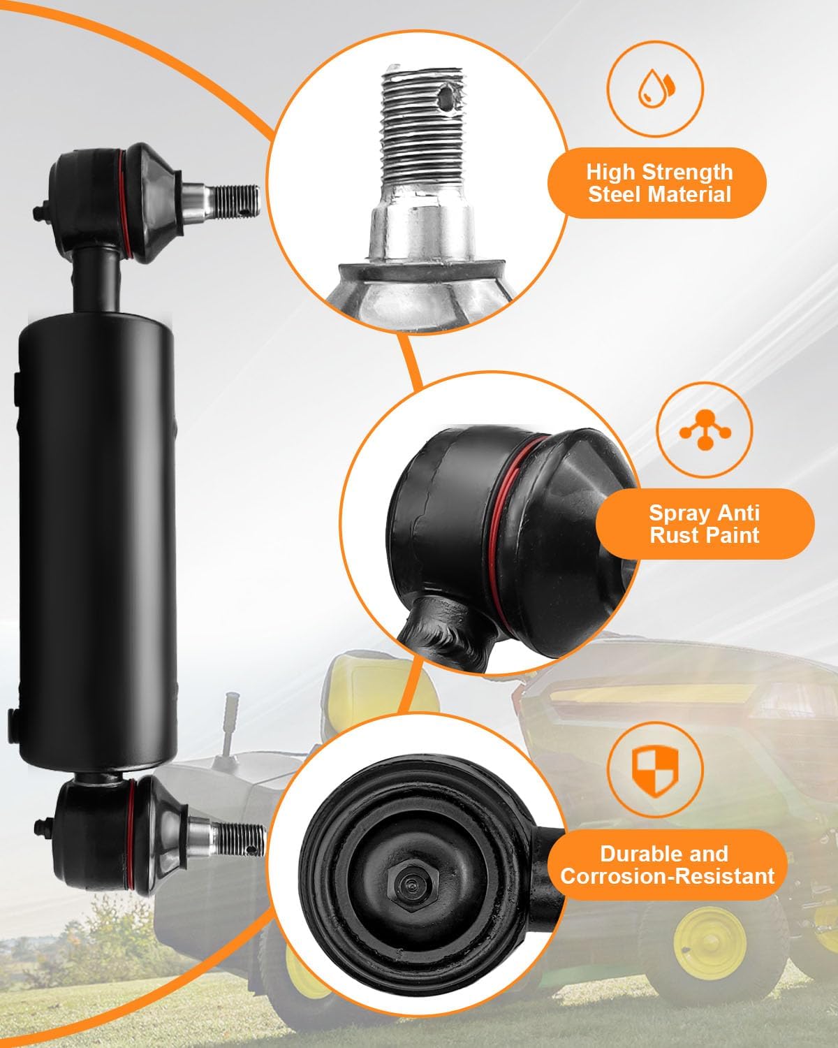 Power Steering Cylinder Fit for John Deere 415 425A 445C 455A 455B 455C Serial Replace AM147174 AM118796