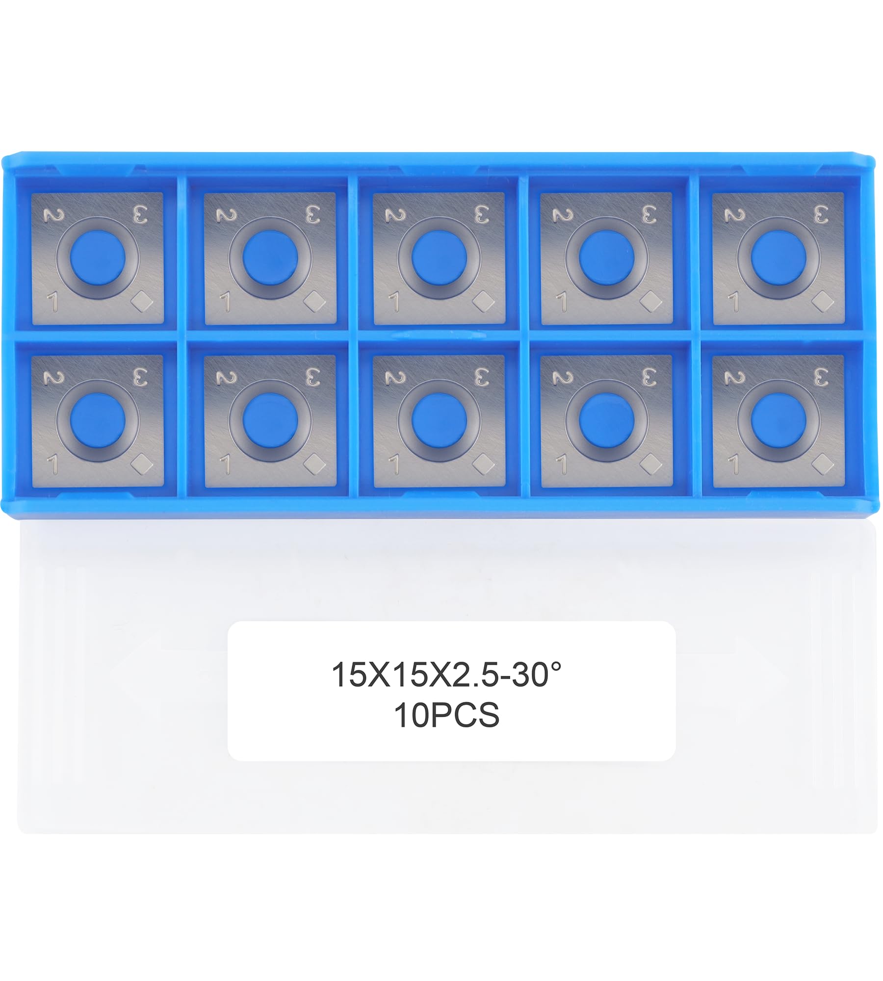 15mm Cortador de inserto de torneado de madera de carburo , herramientas de torneado de madera, 15 x 2,5 mm-30 ° Forma cuadrada, paquete de 10