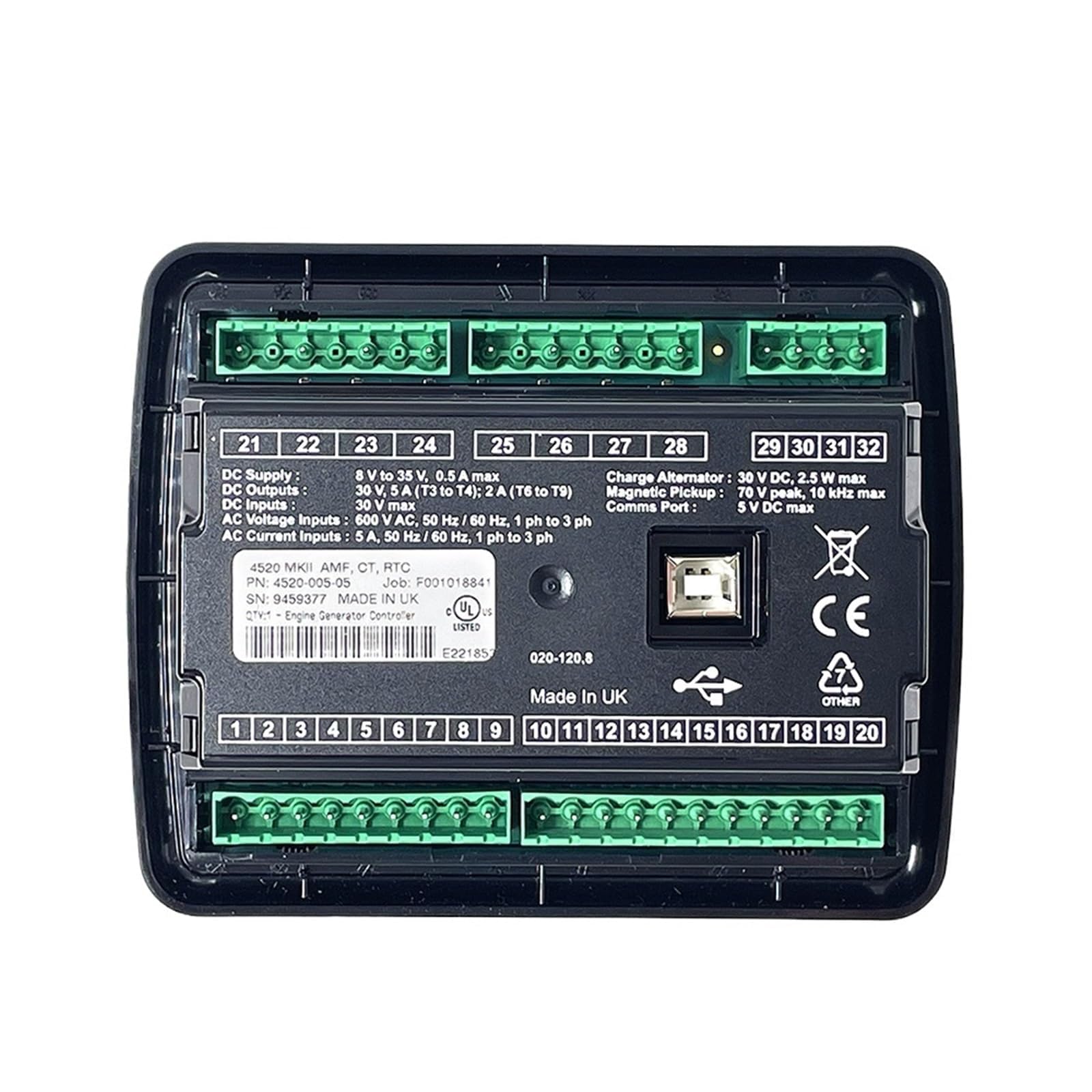 Sterowanie modułem sterowania generatorem diesla Automatyczna awaria sieci DSE4520MKII