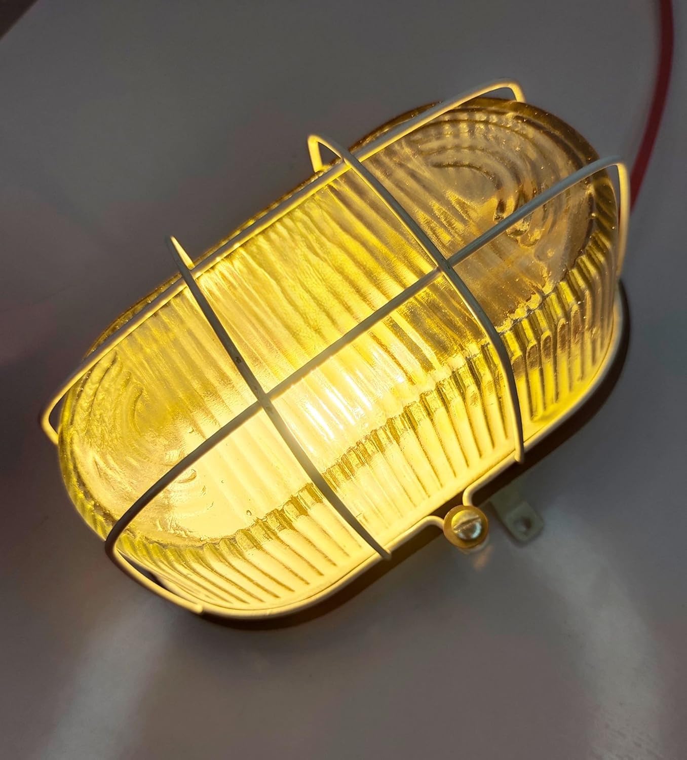 9-12 WATT Aluminium Casting, Glass with Iron Grill Bulkhead for Your Home Interior and Exterior. B22 Holder, Pack of 1-image-28