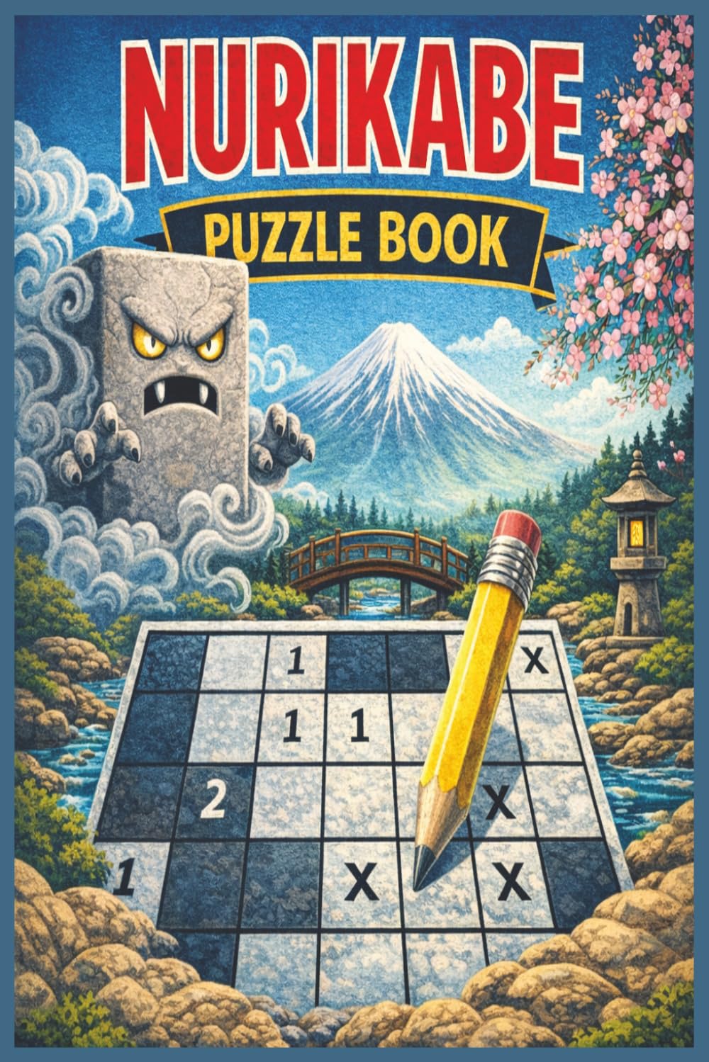 Nurikabe Puzzle Book: 40 Nurikabe Logic Puzzles from Very Easy to Very Hard |Solutions Included | 6x9 inches