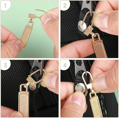 Miniatura 6 de Paquete de 30 tiradores de repuesto con cremallera en forma de tira larga de metal desmontable con cremallera de costura DIY kits de reparación para