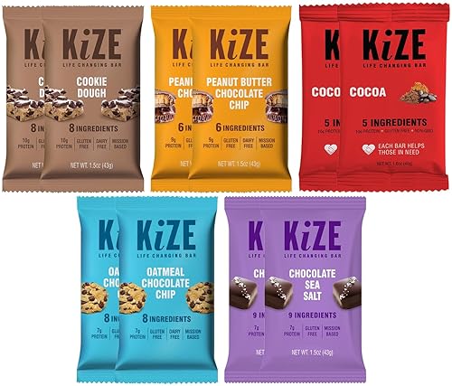 Miniatura 8 de KiZE Barra energética, almendra de vainilla, 10 unidades, 0.23 onzas de proteína de suero alimentada con pasto, sin OMG, sin gluten, sin soja,