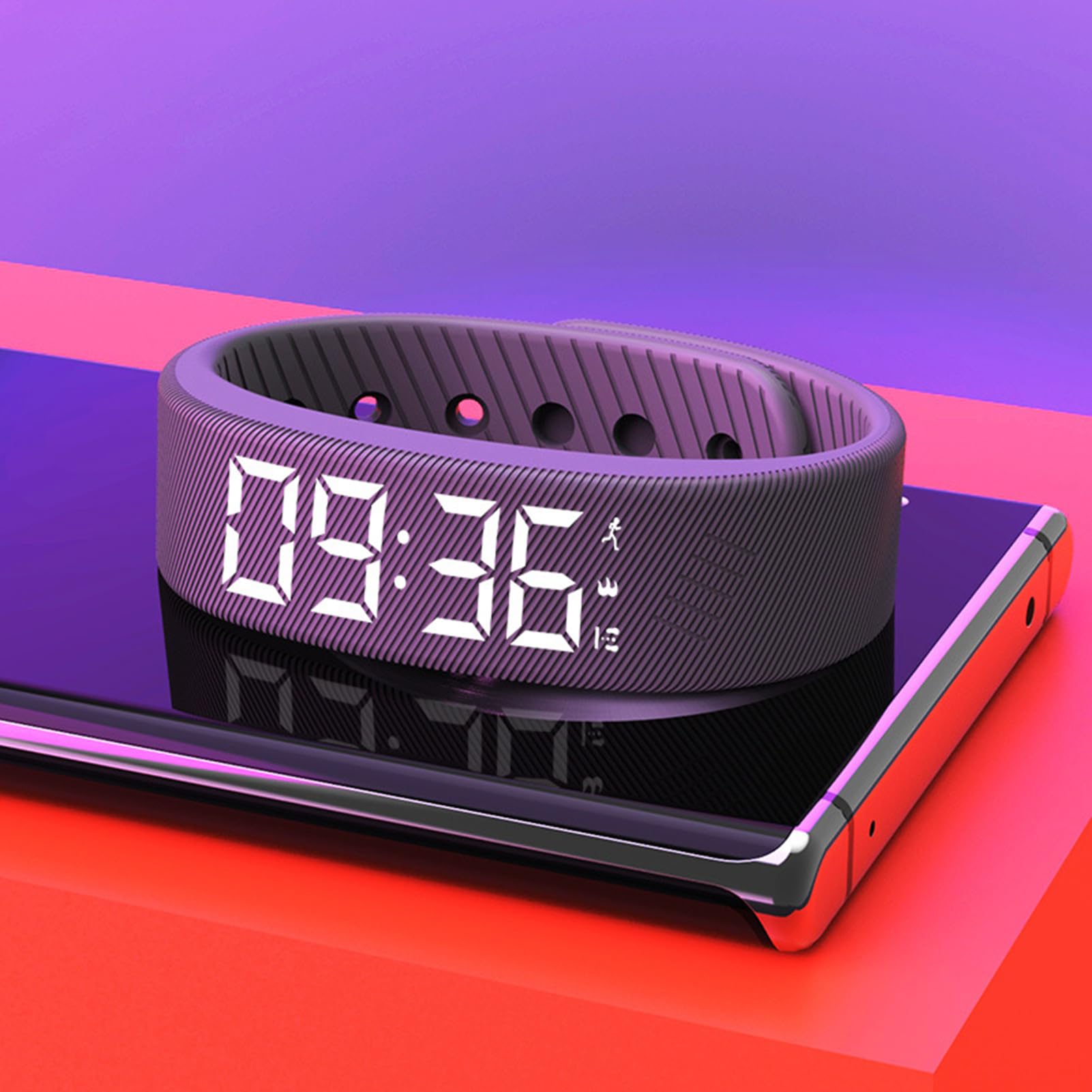 Orologio contapassi, orologio contapassi, orologio fitness intelligente, braccialetto sportivo fitness per registrare calorie, distanza, passi, senza Bluetooth, senza app dispositivo; nero