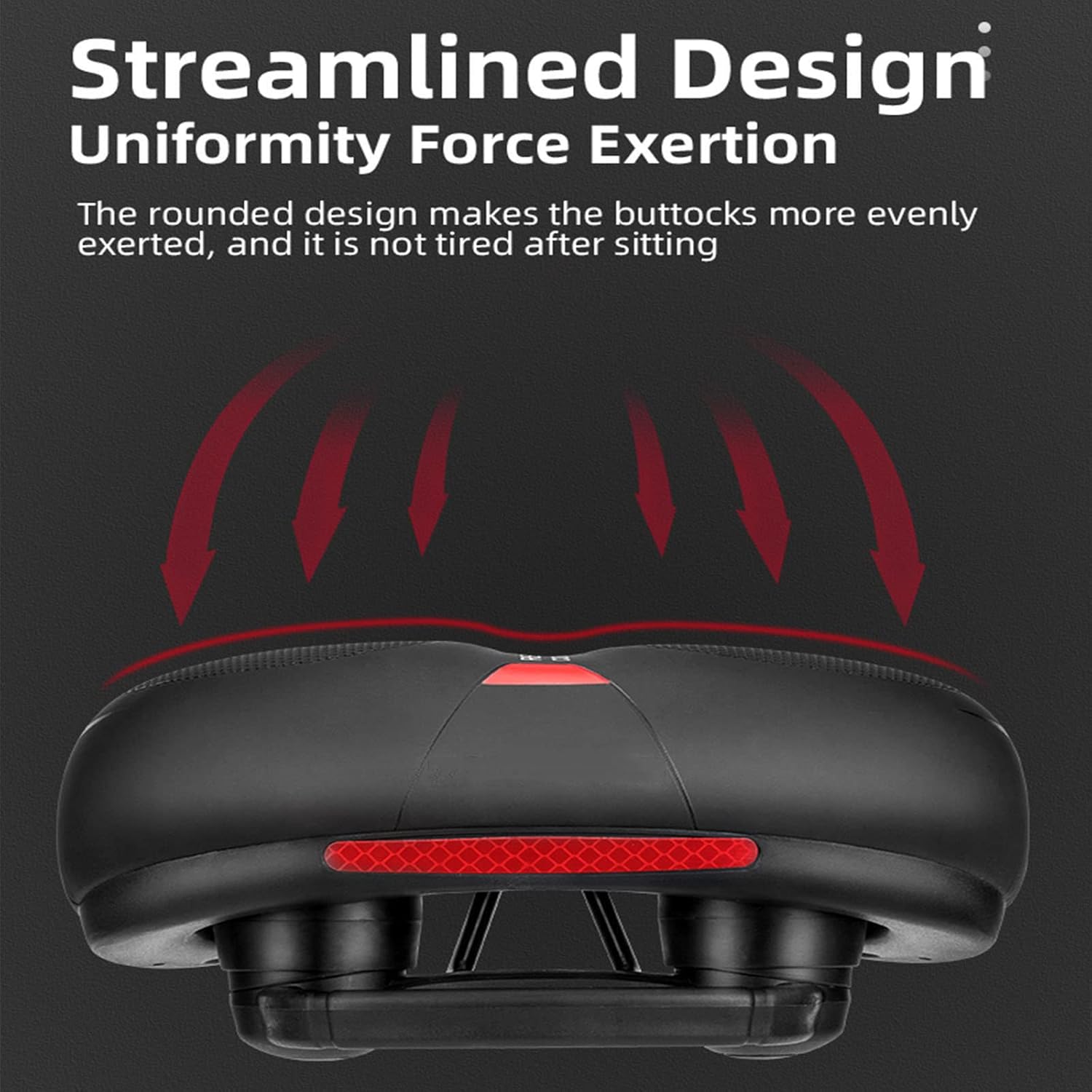 Comfortable Memory Foam Bicycle Seat Cushion Saddle Reflective Mountain Bike Seat with Dual Shock Absorbing Ball Bicycle Accessories Riding Equipment