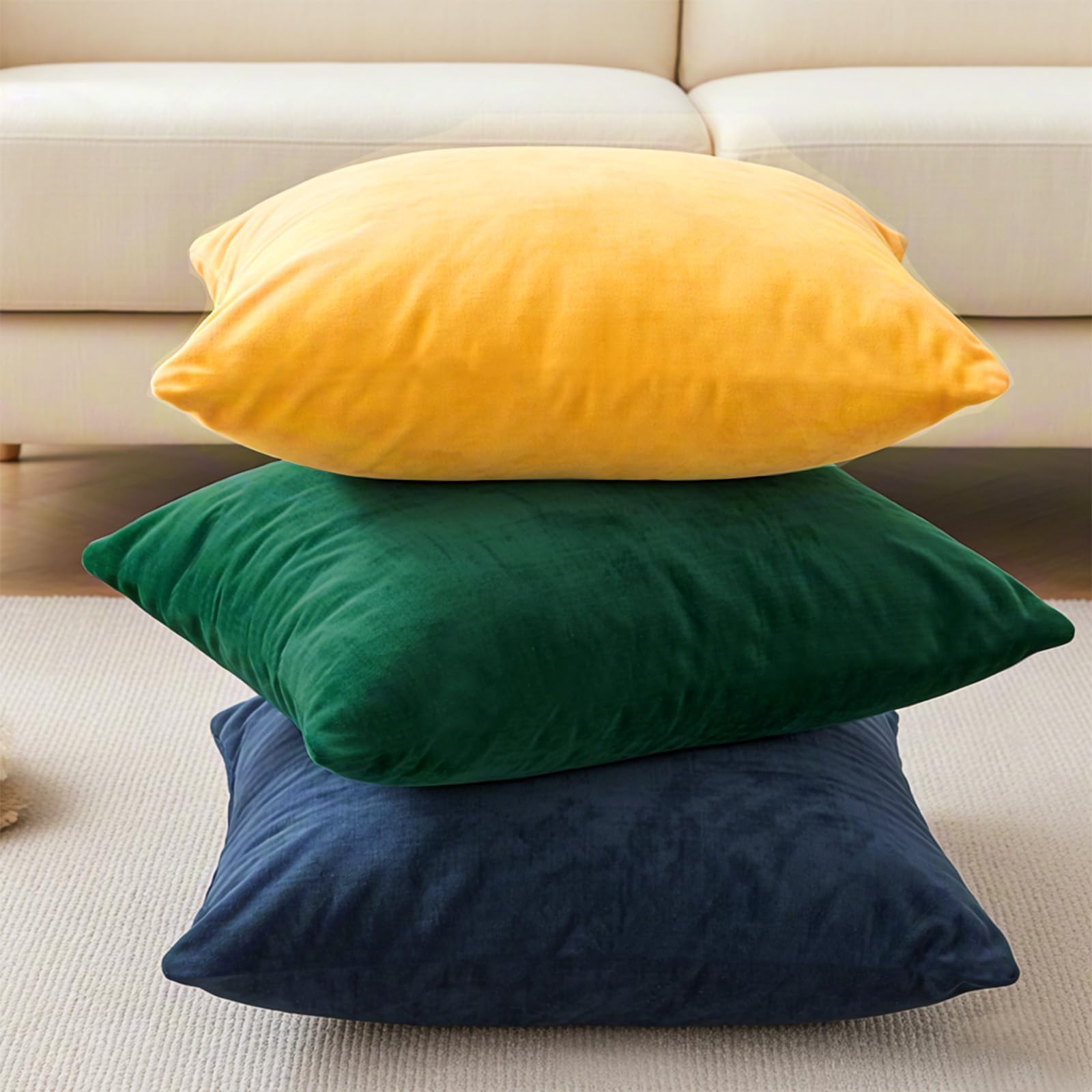JUSPURBET Set di 2 federe decorative in velluto per divano, letto