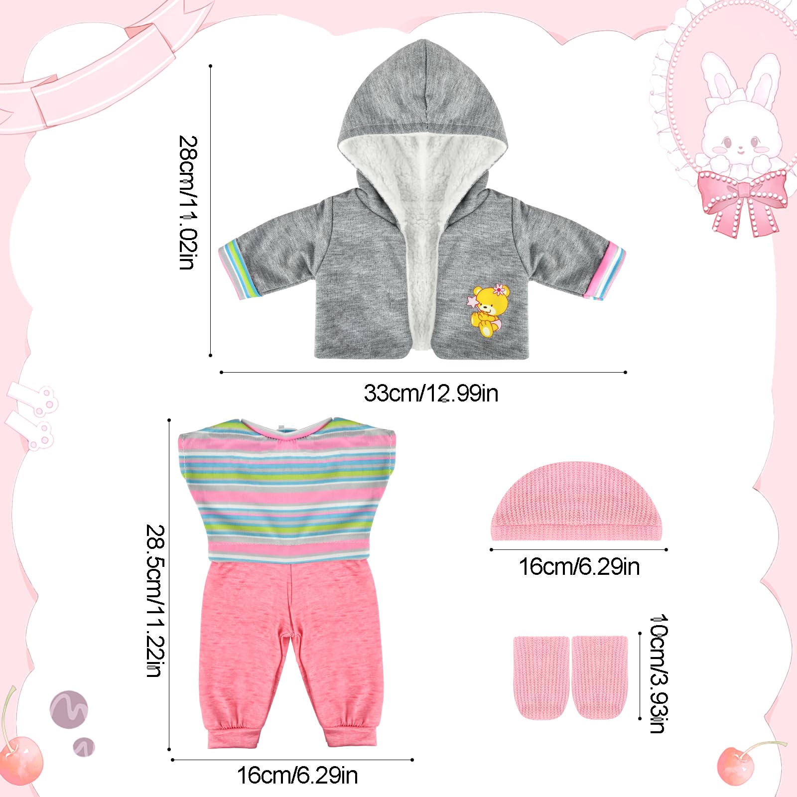 Poppenkledingset Voor 14-18 Inch Poppen – Met Slaapzak, Strijkussen En Pyjama, Perfect Voor 35-45 Cm Poppen