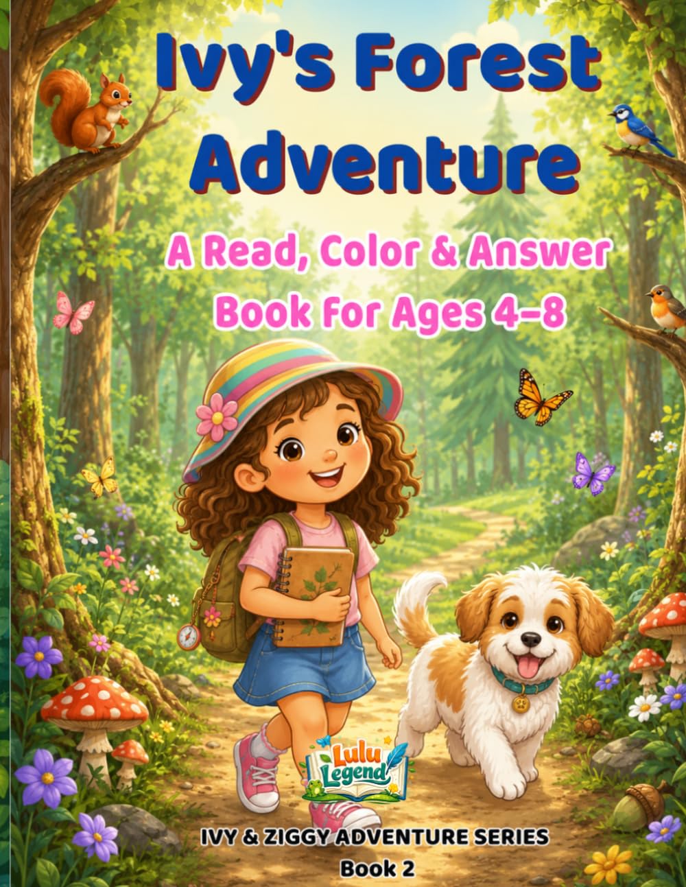 Ivy's Forest Adventure: A Read, Color & Answer Book for Ages 4-8 (Ivy & Ziggy Adventure)