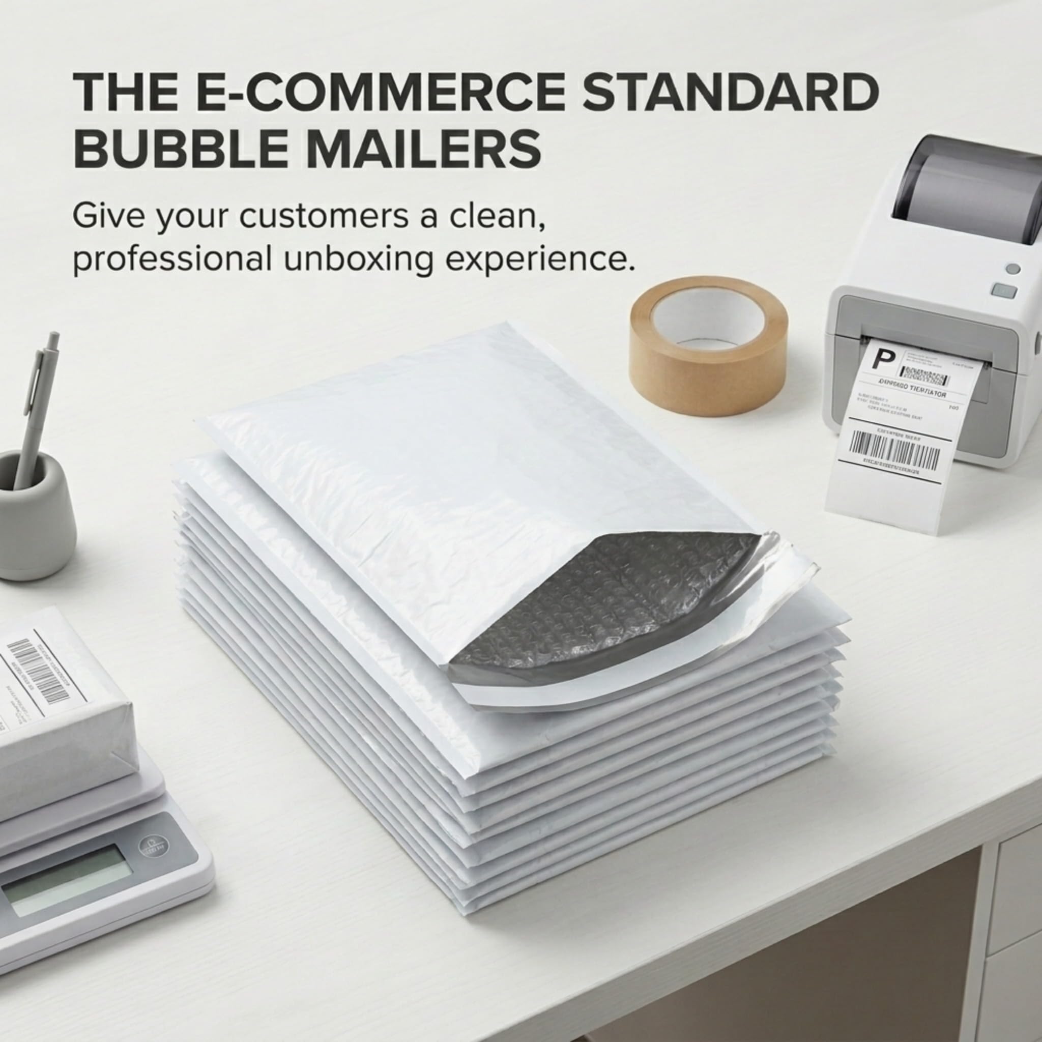BOX USA Lot de 250 enveloppes à bulles rembourrées auto-adhésives avec doublure à bulles, sacs d'expédition en polyéthylène pour petites entreprises, commerce électronique et emballage d'expédition