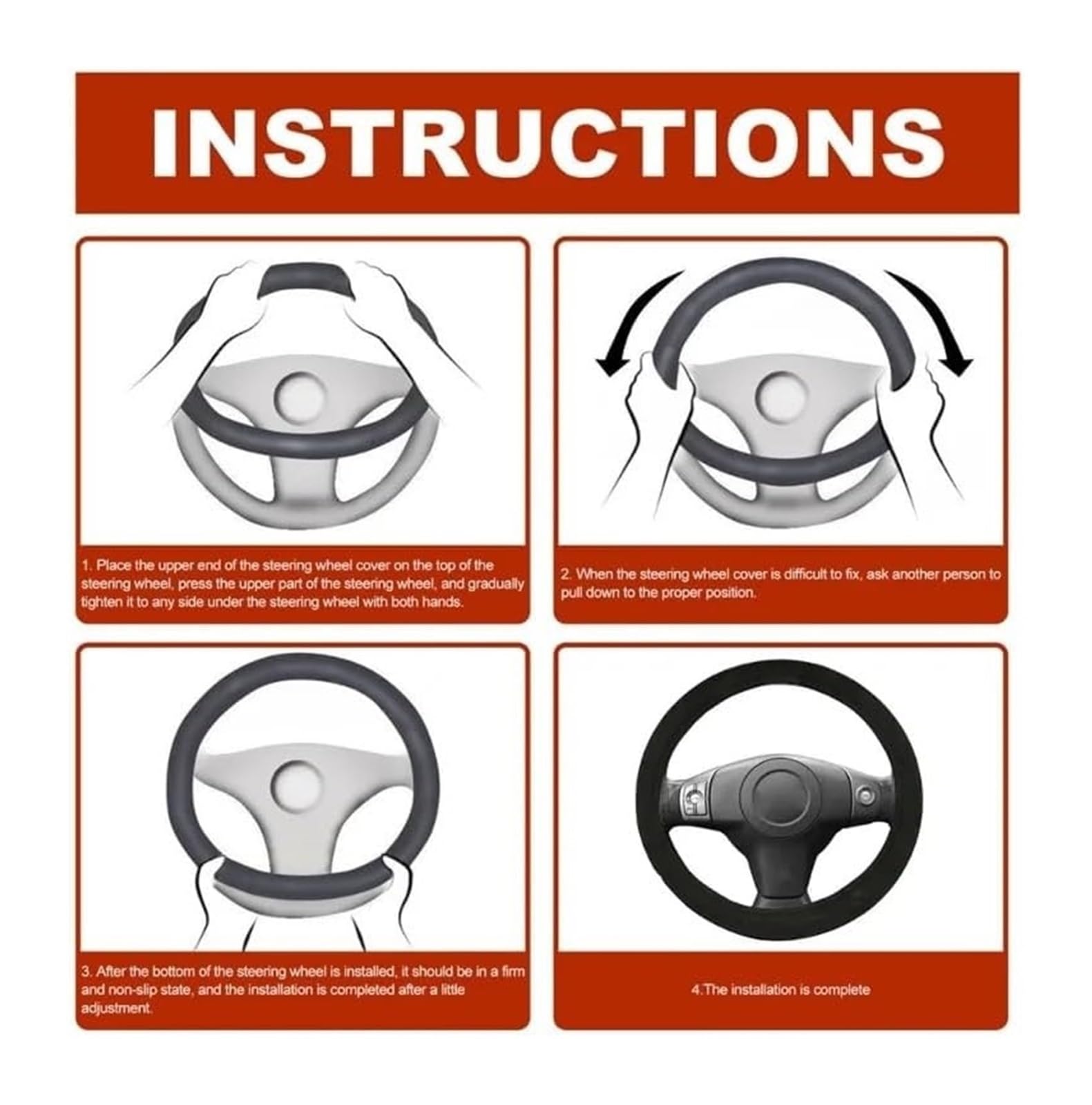 Funda Protectora para Volante Calefactable Coche 38 Cm/15 Pulgadas Accesorios Interiores Cubiertas Volante