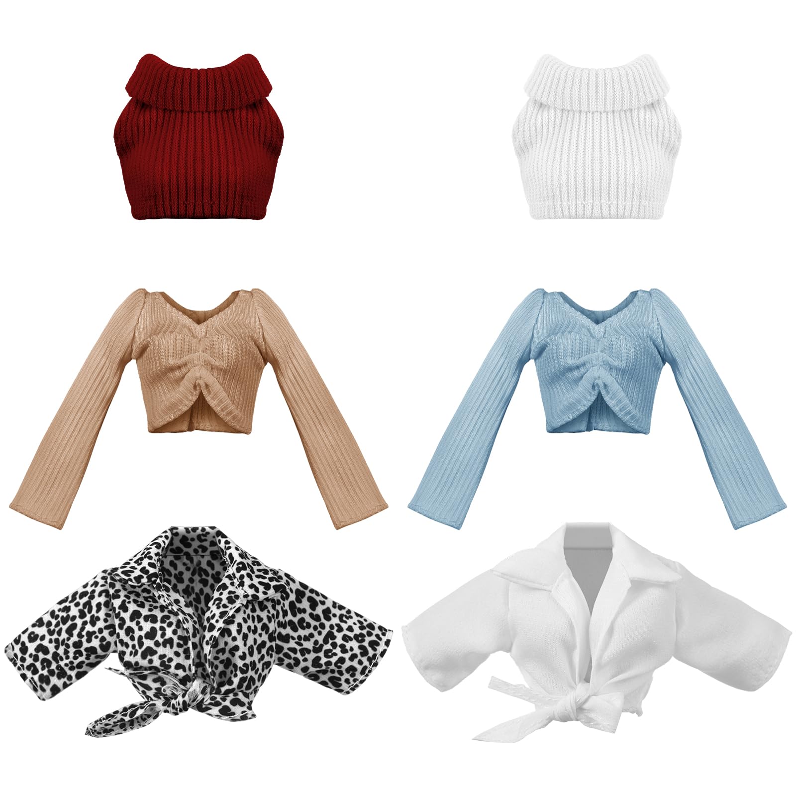 Bencailor 6 Pcs Doll Clothes for 11.8 Inch Accessories Summer Tops Swimwear T Shirt Winter Coat Outfit Birthday Gift(Retro Style)