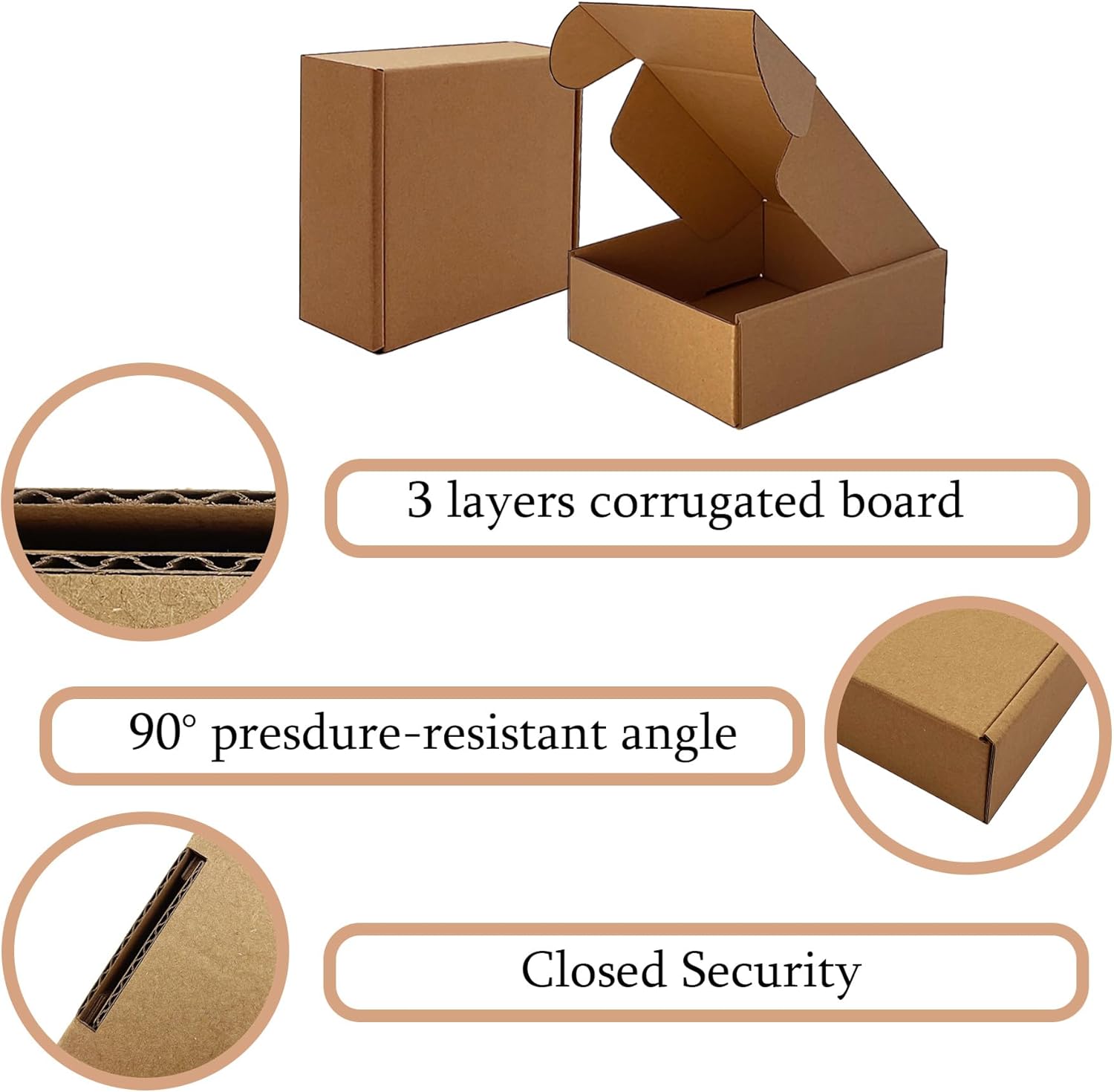 Shipping Boxes 6x5x2 inch 50 Pack,Brown Corrugated Boxes Mailer Packaging for Mailing Small Business，E-Commerce Gift Boxes for Wrapping Present Moving Storage Heavy Duty Recycled Cardboard Boxes