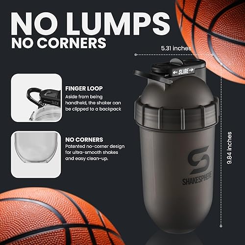 Miniatura 3 de SHAKESPHERE Shaker Bottle - Botella mezcladora de proteínas a prueba de fugas de 24 onzas para mezclas de bebidas antes del entrenamiento, batidos y
