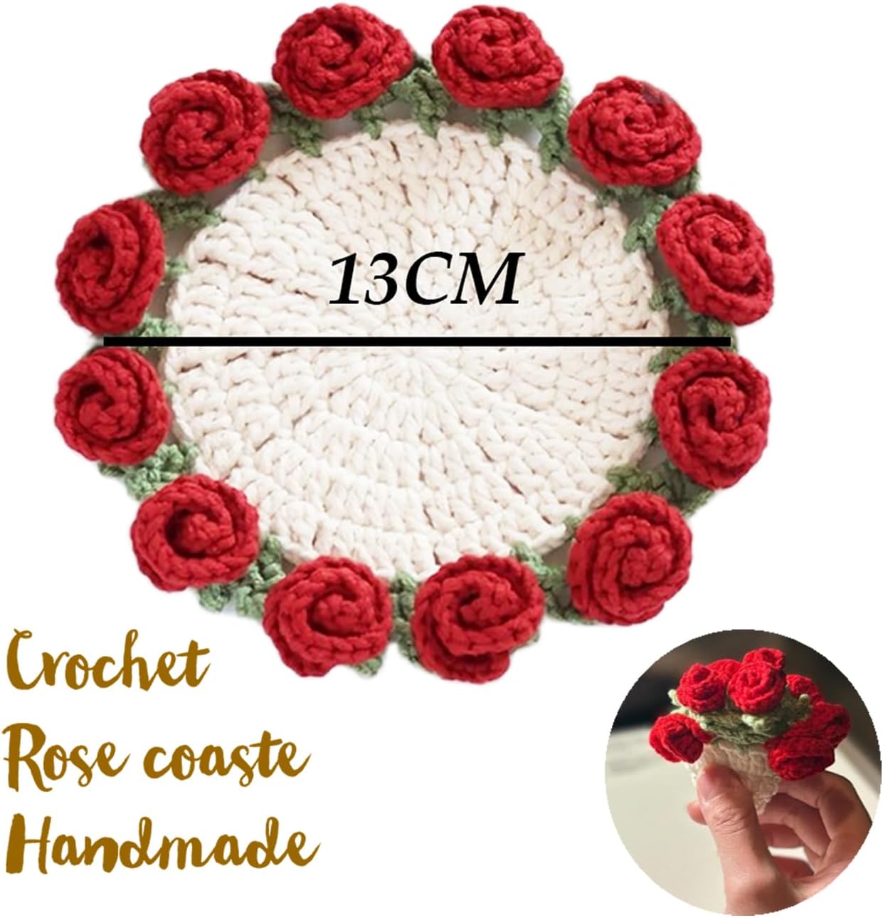 Girlfriend Anniversary, Birthday, Romantic Gift Mug with Handmade Crochet Rose Coaster Christmas - Love You Most The End I Win - Funny Valentines Day Ideal for Him, Her - 11Oz - Image 4