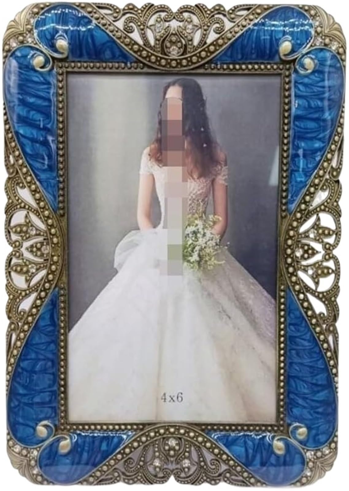 Vintage Photo Frame, Retro Metal 3D Glass Picture Frame, Wall & Desk Display, Multiple Sizes(6inches)