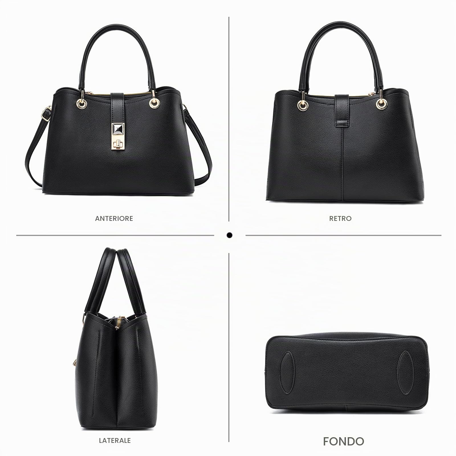 NICOLE & DORIS Borsa a Tracolla Piccola per Donna Elegante Borse a Spalla Moda Multiuso Borsa Mano in PU Pelle Borsa Crossbody Clutch Borsetta Semplice Borsa con Manico Superior Blu Navy