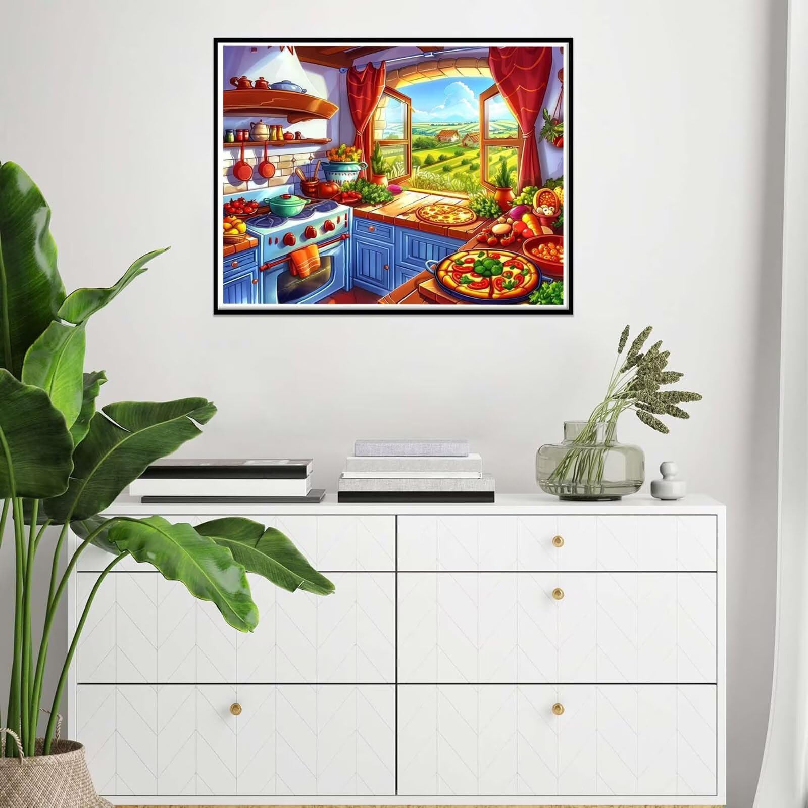 cuisine Peinture Numero Adulte, Avec Pinceau and Acrylique - 60x80cm j0-545