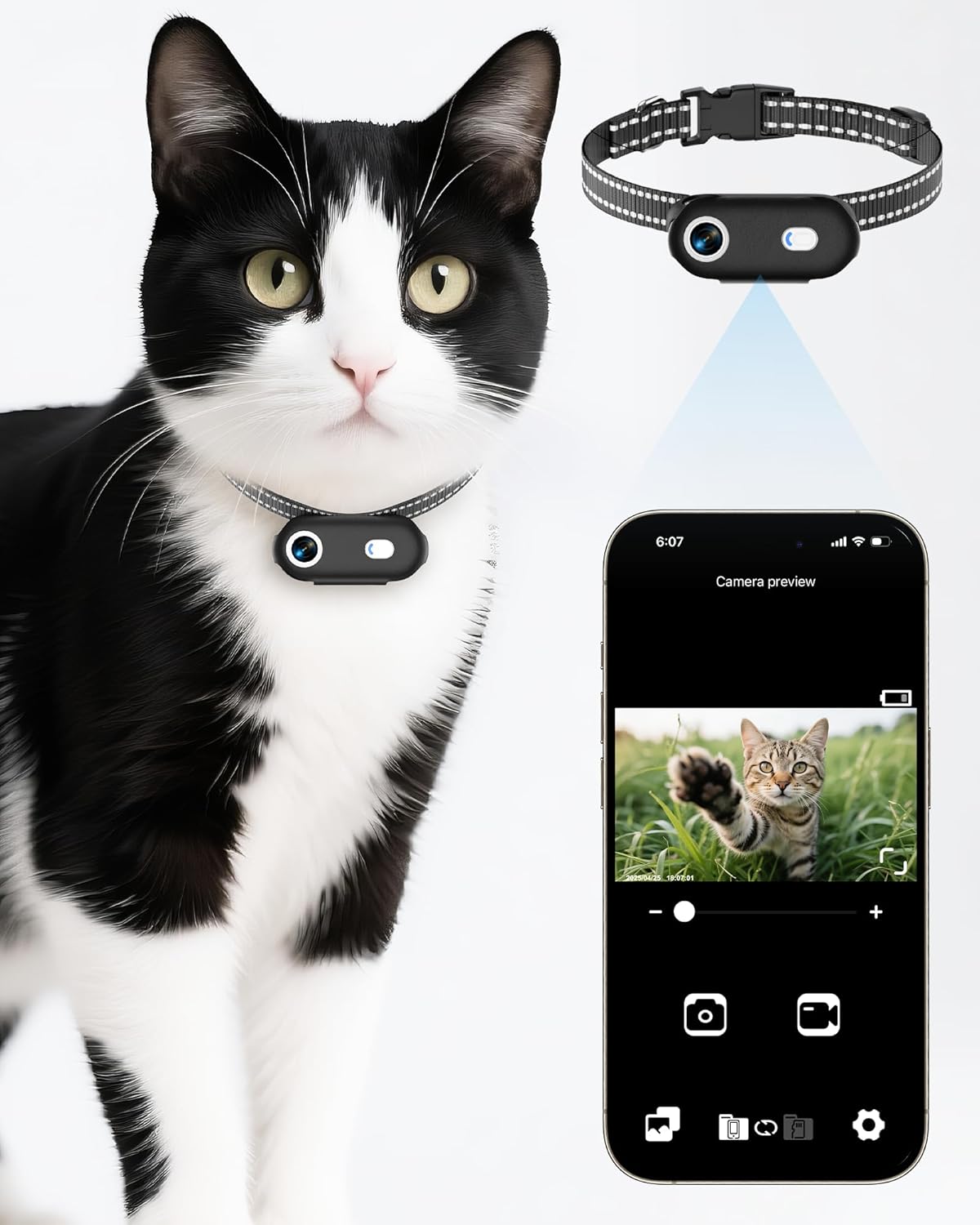 Cat Camera Collar with Phone APP,...