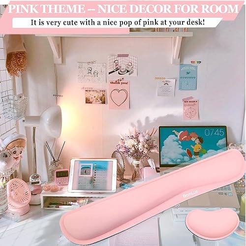 Vista 34 de BamLue - Reposamuñecas para teclado, juego de almohadillas de espuma viscoelástica para facilitar la escritura y el alivio del dolor para laptop