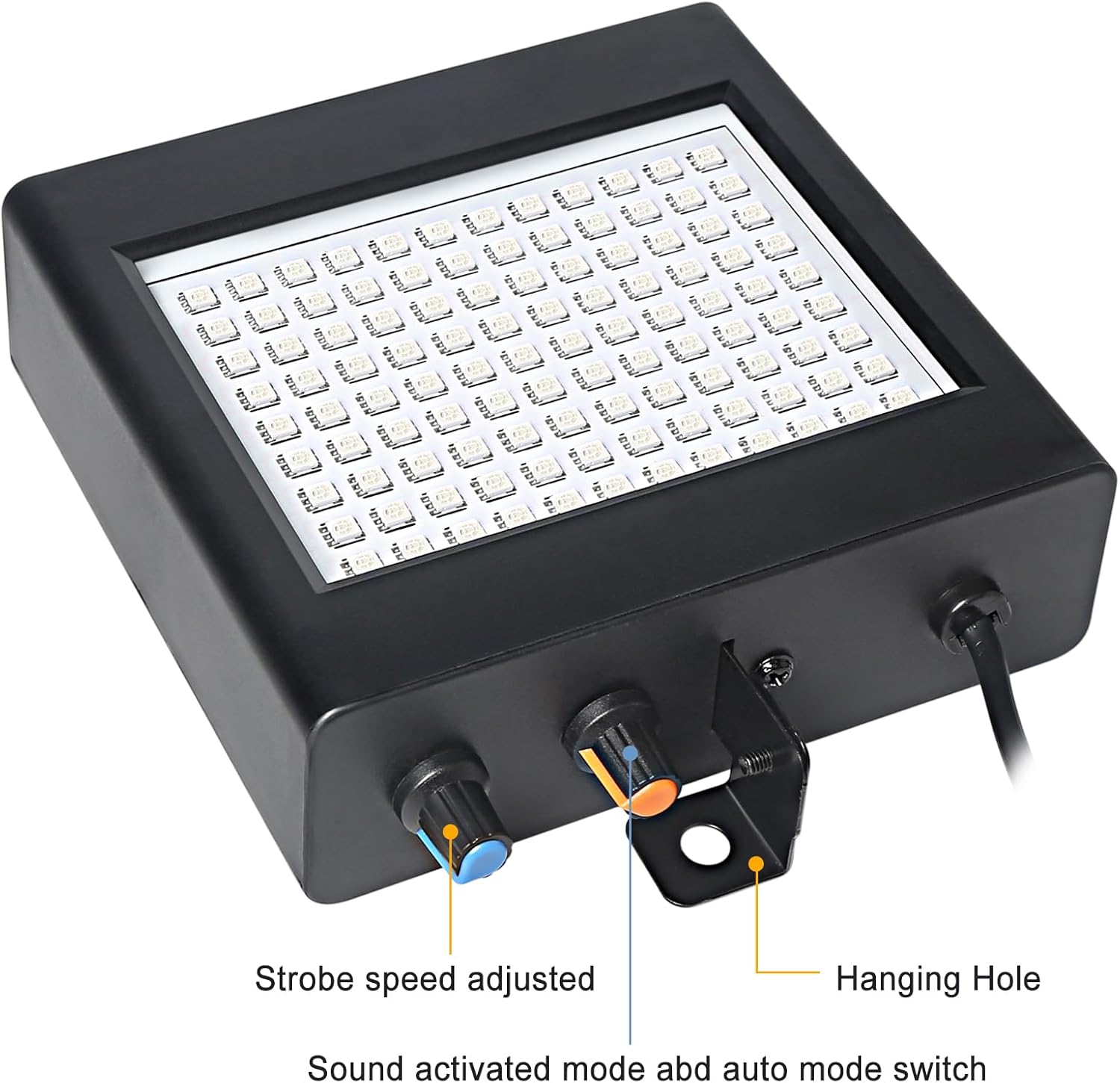Full Color 108Led Strobe Light With Remote Control for Halloween, Party, and Room - Mini Flashing Lights