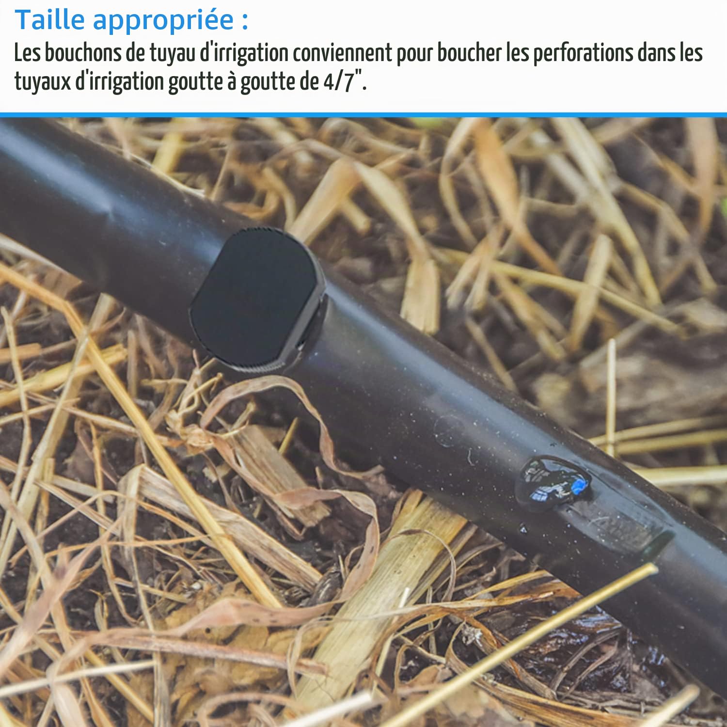 Bouchons d'irrigation Goutte à Goutte 4/7 Lot de 200 pour Jardin et Pelouse