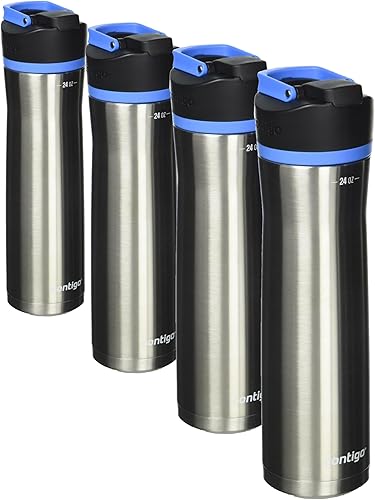 Miniatura 75 de Contigo - Botella de agua con autosellado, 24 onzas, tapa negra (Licorice)