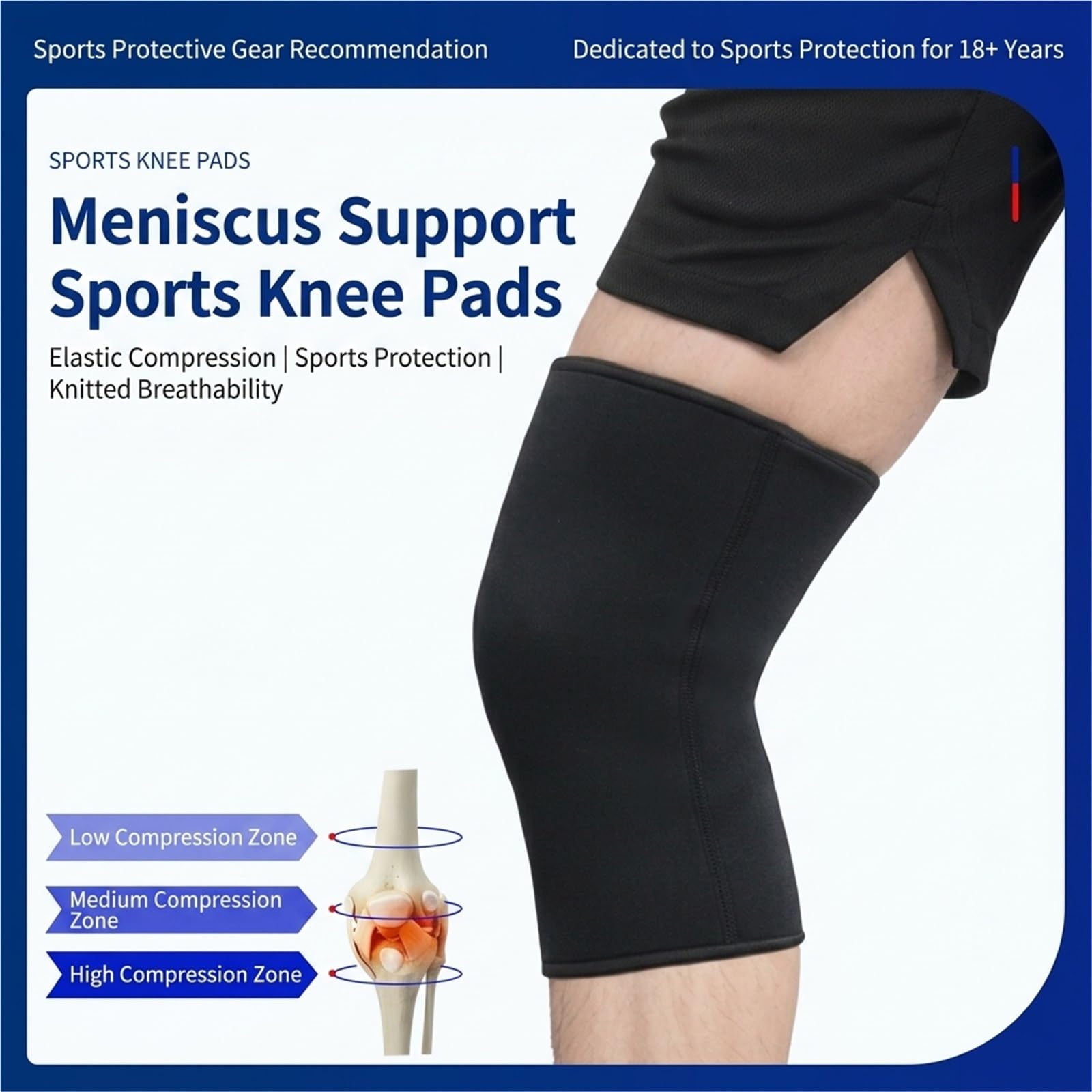 Rodillera de compresión transpirable de neopreno para alivio del dolor articular, soporte deportivo para correr, gimnasio, recuperación de lesiones, protector de rodilla para hombres y mujeres (v