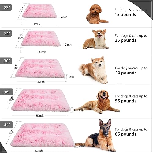 Miniatura 15 de Vonabem Cama para perro, extragrande, camas suaves de felpa para perros XL, almohadilla de jaula, lavable, 41 pulgadas de largo x 27 pulgadas