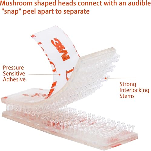 Miniatura 3 de HSTECH EZ Pass/IPass/IZoom Toll Tag Mounting Kit - 8 Pcs (4 Sets) Reclosable Fastener Dual Lock Tape Strips