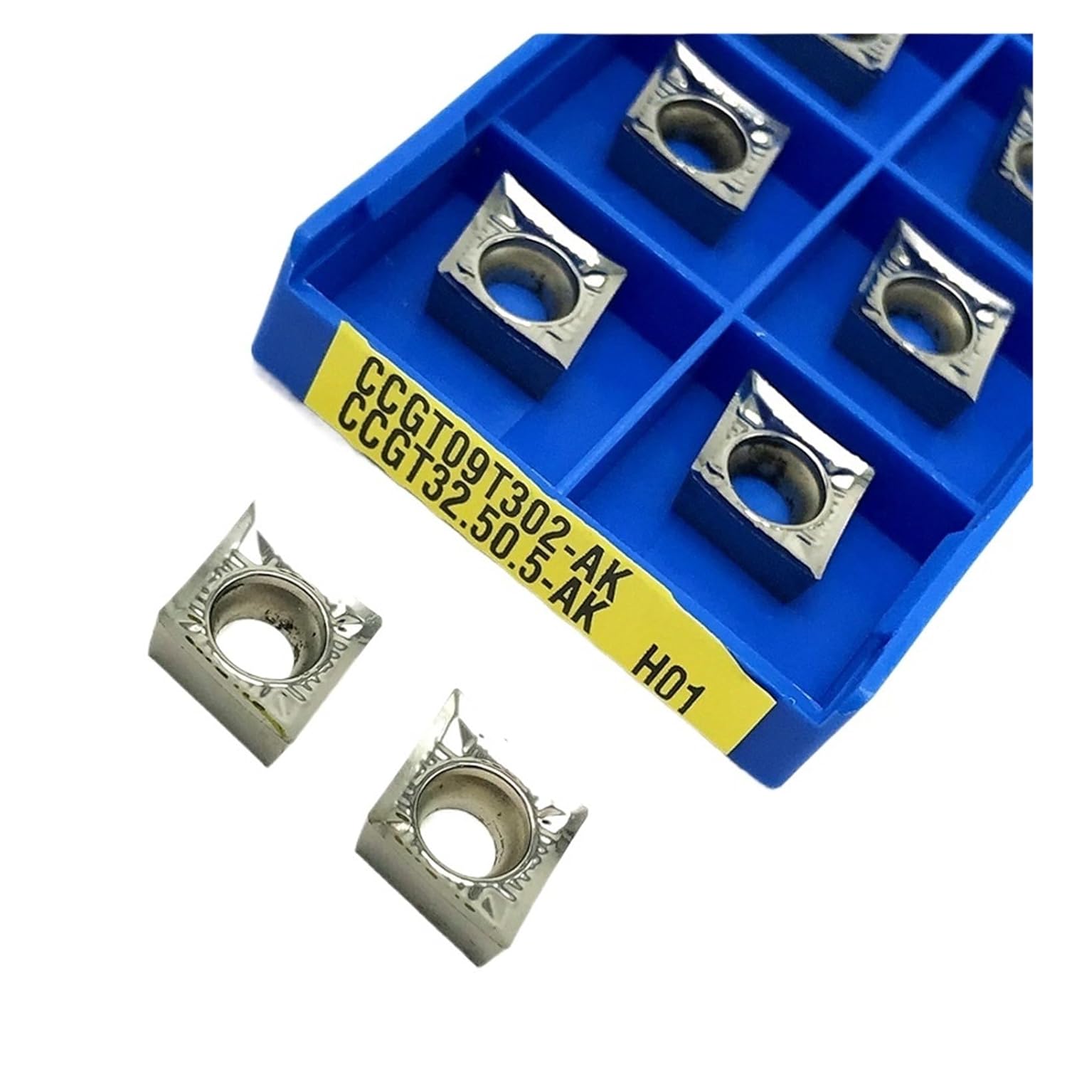 Carbide Turning Inserts 10PCS CCGT060202 AK H01 Hard Alloy Aluminum Internal Turning Tool(CCGT060202 AK H01)