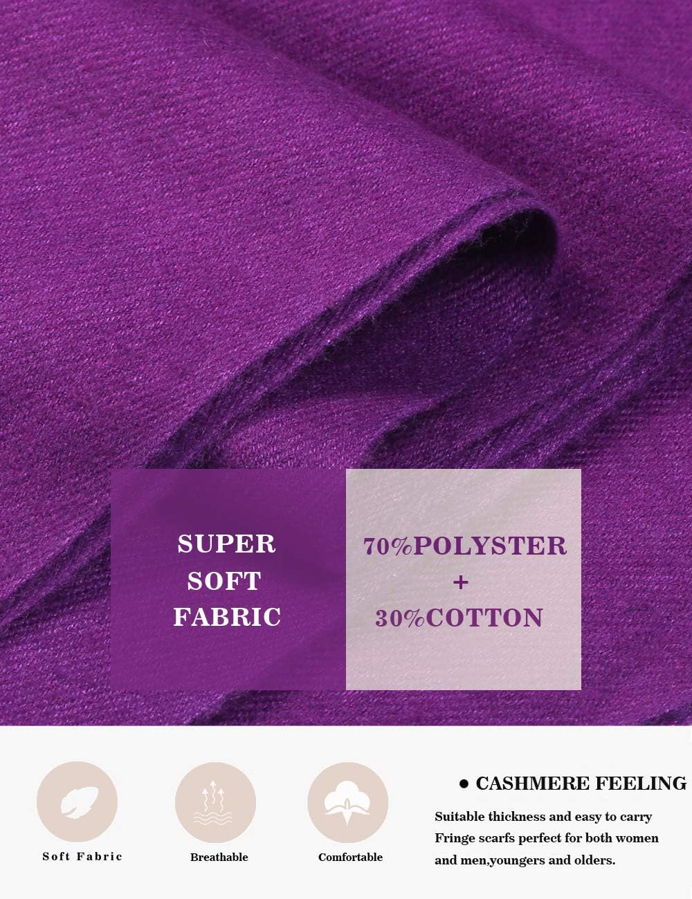 Pashmina Shawl Women Winter Scarf Warm Wedding Wraps Ladies Scarves for Evening Dresses - Image 3