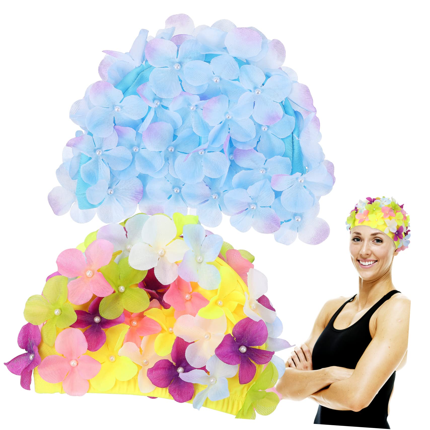 Happyyami 10pièces Bonnets De Natation Caps Réutilisables Bonnet De Bain Élégant pour Piscine Et Spa