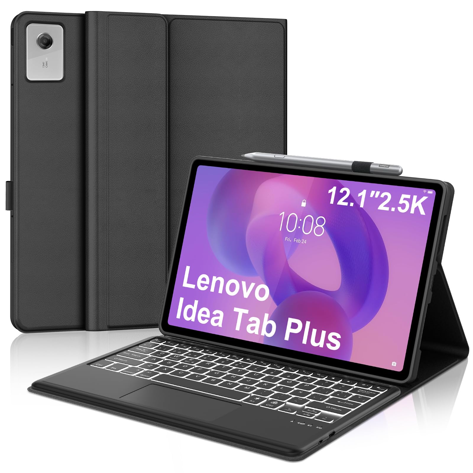 Teclado Bluetooth Lenovo Idea Tab Plus 12.1" 2025 FOGARI con Touchpad Español Ñ Negro 8