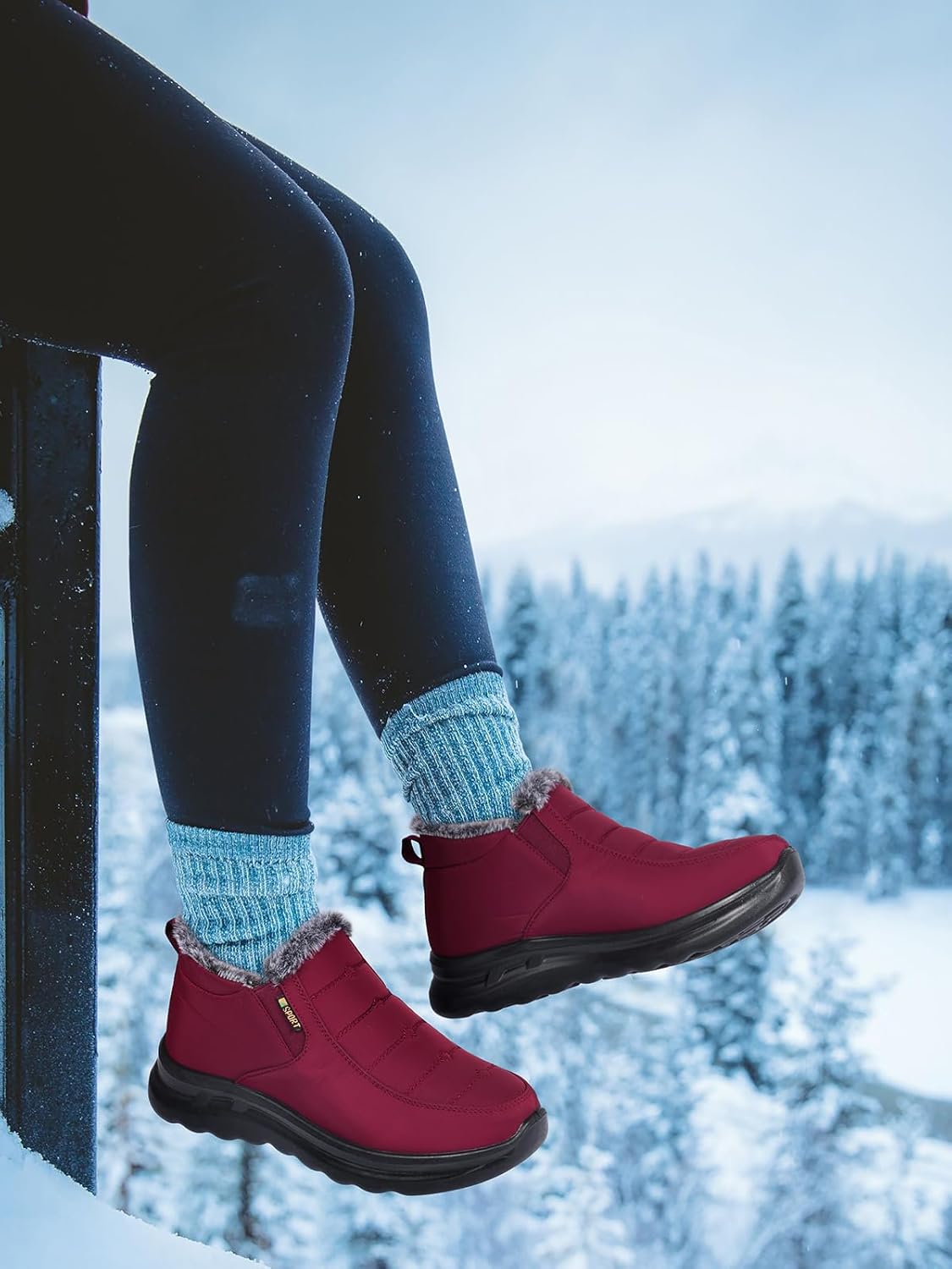 TEMOFON Womens Winter Snow Boots Warm Fur Lined Booties Waterproof Outdoor Shoes Comfortable Slip On Ankle Boot - Image 5