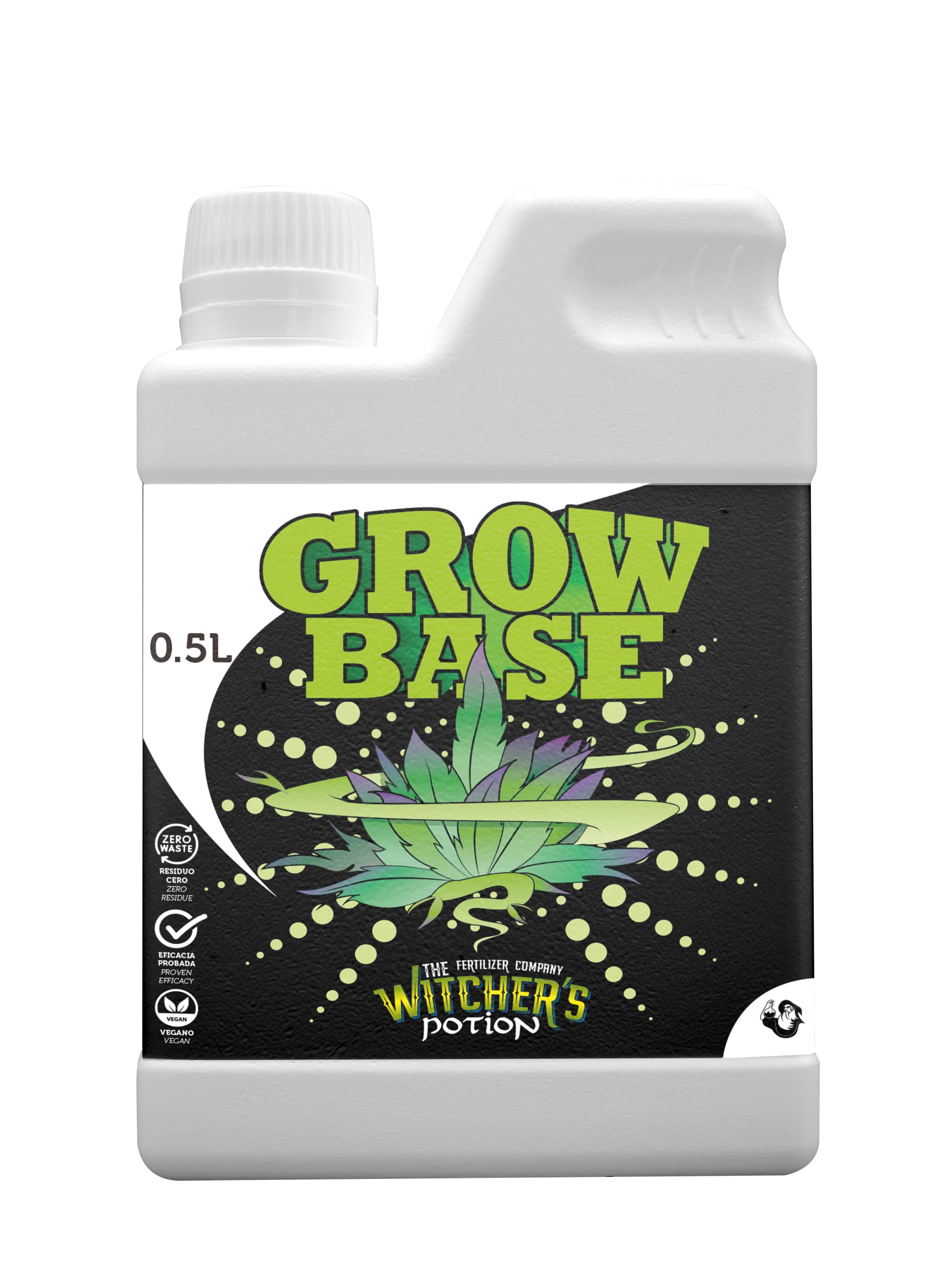 GROW BASE - Witcher's Potion "Cannaboom" (500ml) | Fertilizante Mineral NPK 4-2-4 para Crecimiento Vegetativo | Plantas Verdes, Sanas y Rápidas con Micronutrientes Quelatados