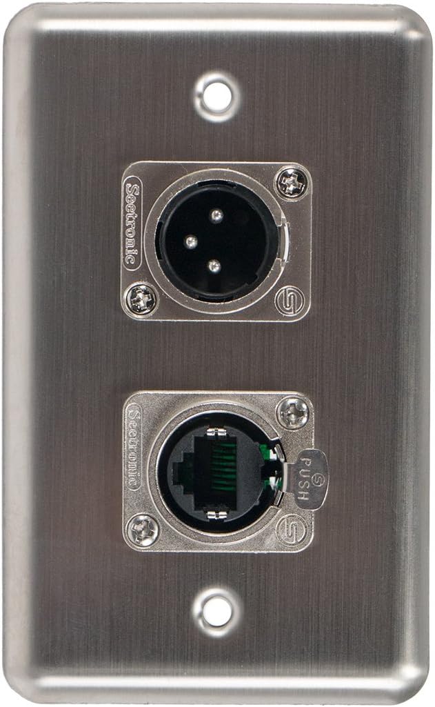 Elite Core Duplex Wall Plate w/1 Tactical Ethernet and 1 XLR Male Connections D-2-1E1XM