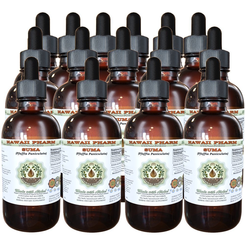 Suma Alcohol-Free Liquid Extract, Suma (Pfaffia Paniculata) Dried Root Glycerite 15x4 oz