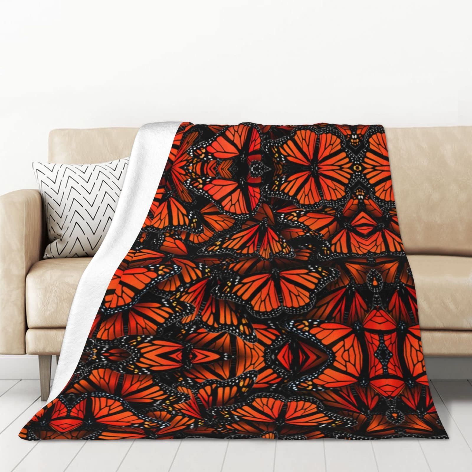 Couverture en flanelle papillons Monarch douce pour peaux sensibles