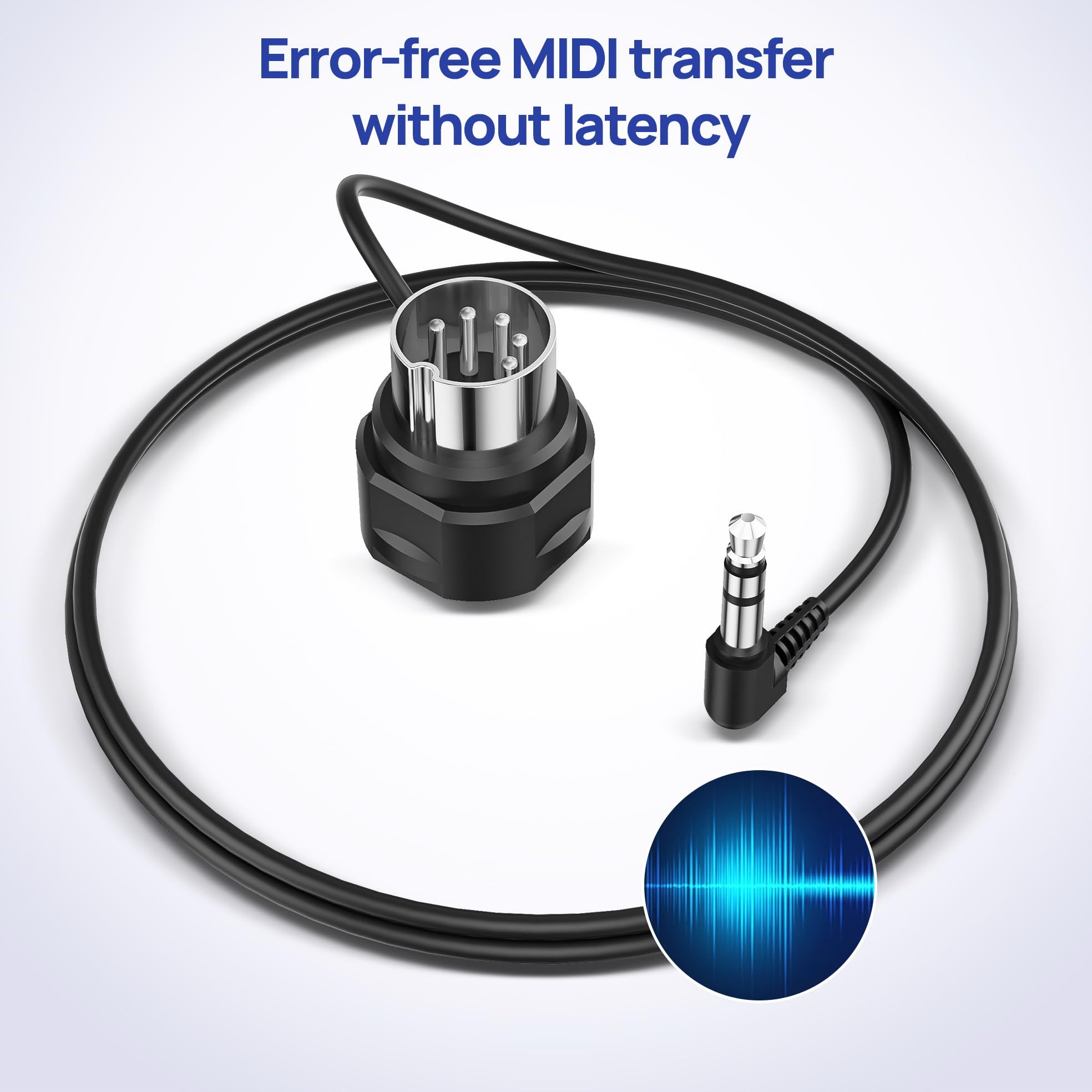 CME TRS MIDI Cable Pack de 4 – TRS Type A 3,5 mm Coudé vers DIN MIDI 5 Broches Coudé, 90 cm, Profil Bas, Connecteurs Ultra Fins, Idéal pour Synthétiseurs et Pedalboards