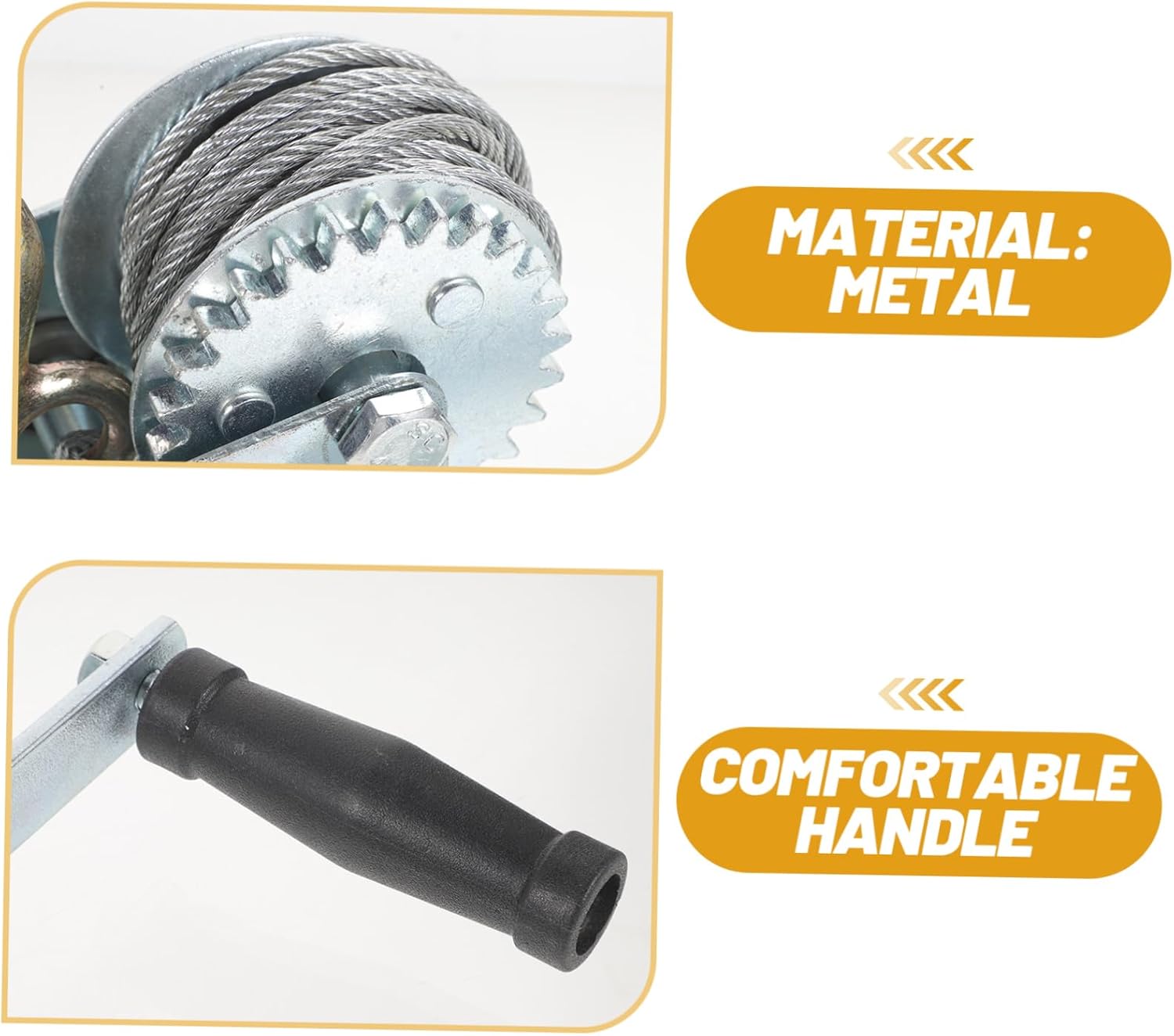 Ciieeo Hand Crank Winch Portable Loading Winch with Steel Cable Compact Trailer Tool for and Reliable Lifting for Boat and ATV Trailers